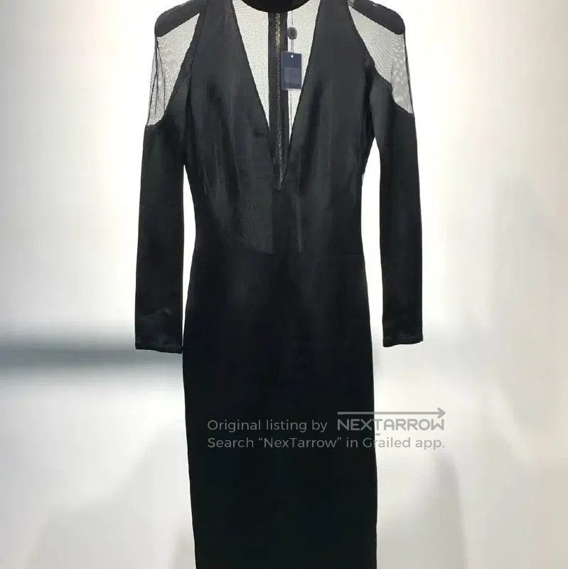Balmain Balmain Black Cotton Long Sleeve Dress . Size XXS / US 00 / IT 34 - 1 Thumbnail