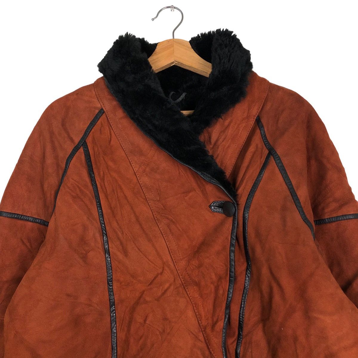 Japanese Brand 🔥Vtg Long Jacket Genuine Leather Original Shearling Fur Size US M / EU 48-50 / 2 - 3 Thumbnail