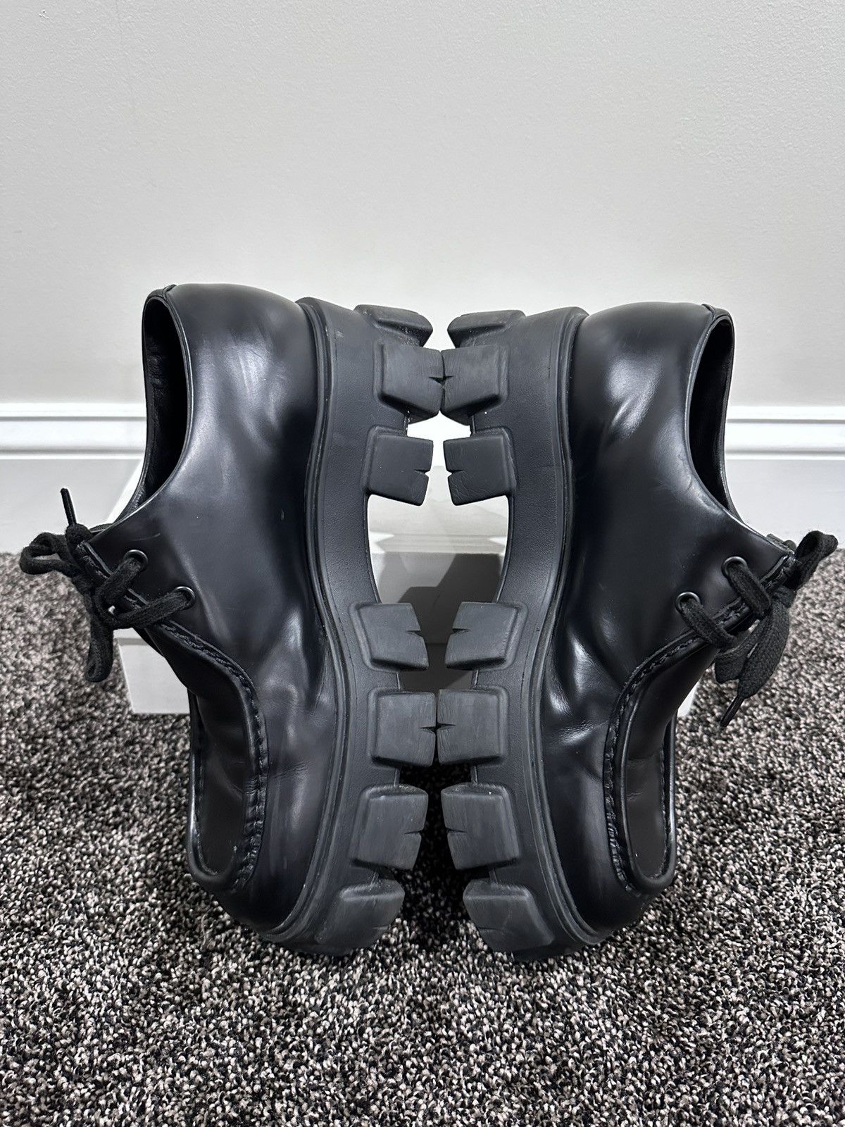 Prada Prada Monolith Chunky Sole Black Leather Derby Size US 8 / EU 41 - 6 Thumbnail