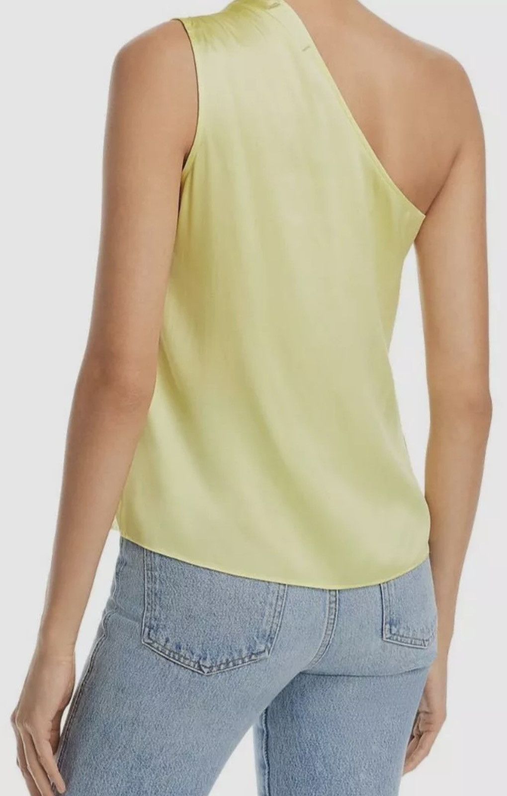 Generation Love NWT Generation Love Sabrina Silk One Shoulder Blouse Lime XS Size XS / US 0-2 / IT 36-38 - 2 Thumbnail