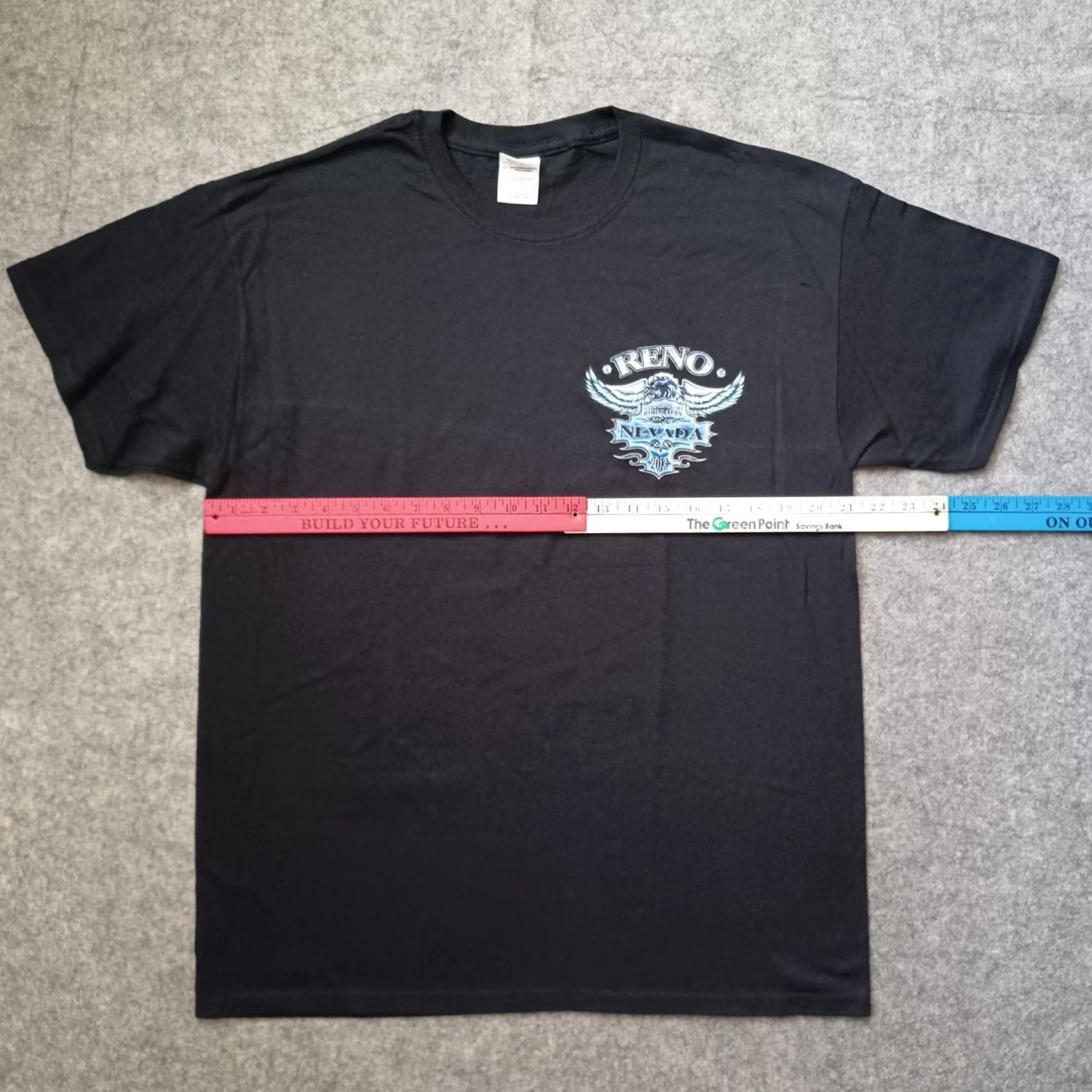 Gildan Reno NV Bike Rally Mens Shirt L Black 19th Anniversary Double Side Graphic 2013 Size US L / EU 52-54 / 3 - 6 Thumbnail