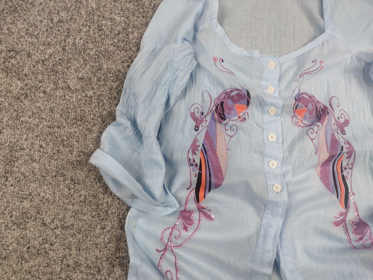 Diesel Vintage Diesel Blue Logo Y2K Button Shirt 1/4 Sleeves Blous Size S / US 4 / IT 40 - 7 Thumbnail