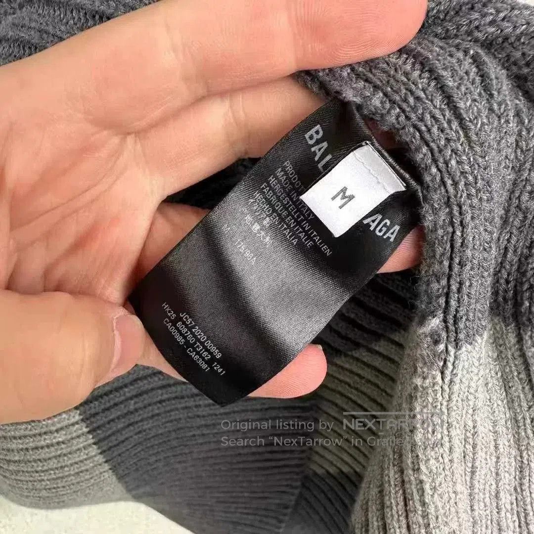 Balenciaga Balenciaga Black White Patchwork Lock Sweater. Size US M / EU 48-50 / 2 - 4 Thumbnail
