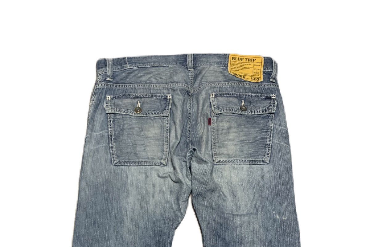Edwin Vintage Edwin Work 503 Blue Trip Straight Jeans Distressed Size US 38 / EU 54 - 4 Thumbnail