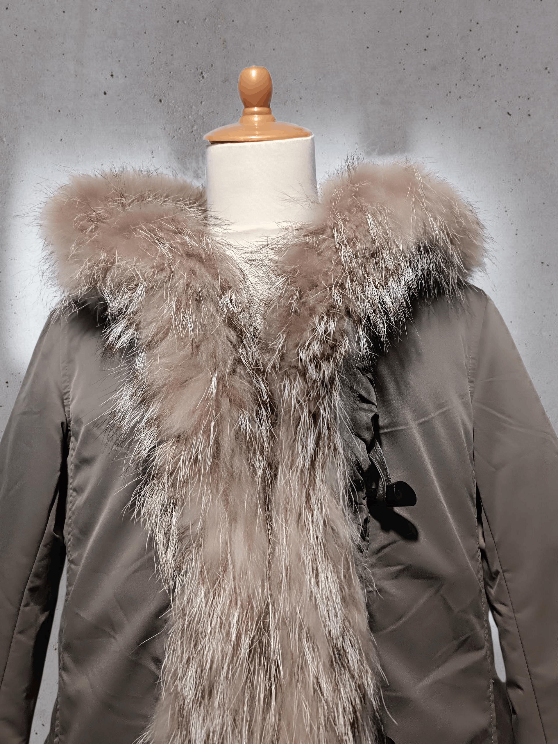 Japanese Brand Fox Fur Trim Parka Jacket Green Army Size M / US 6-8 / IT 42-44 - 4 Thumbnail
