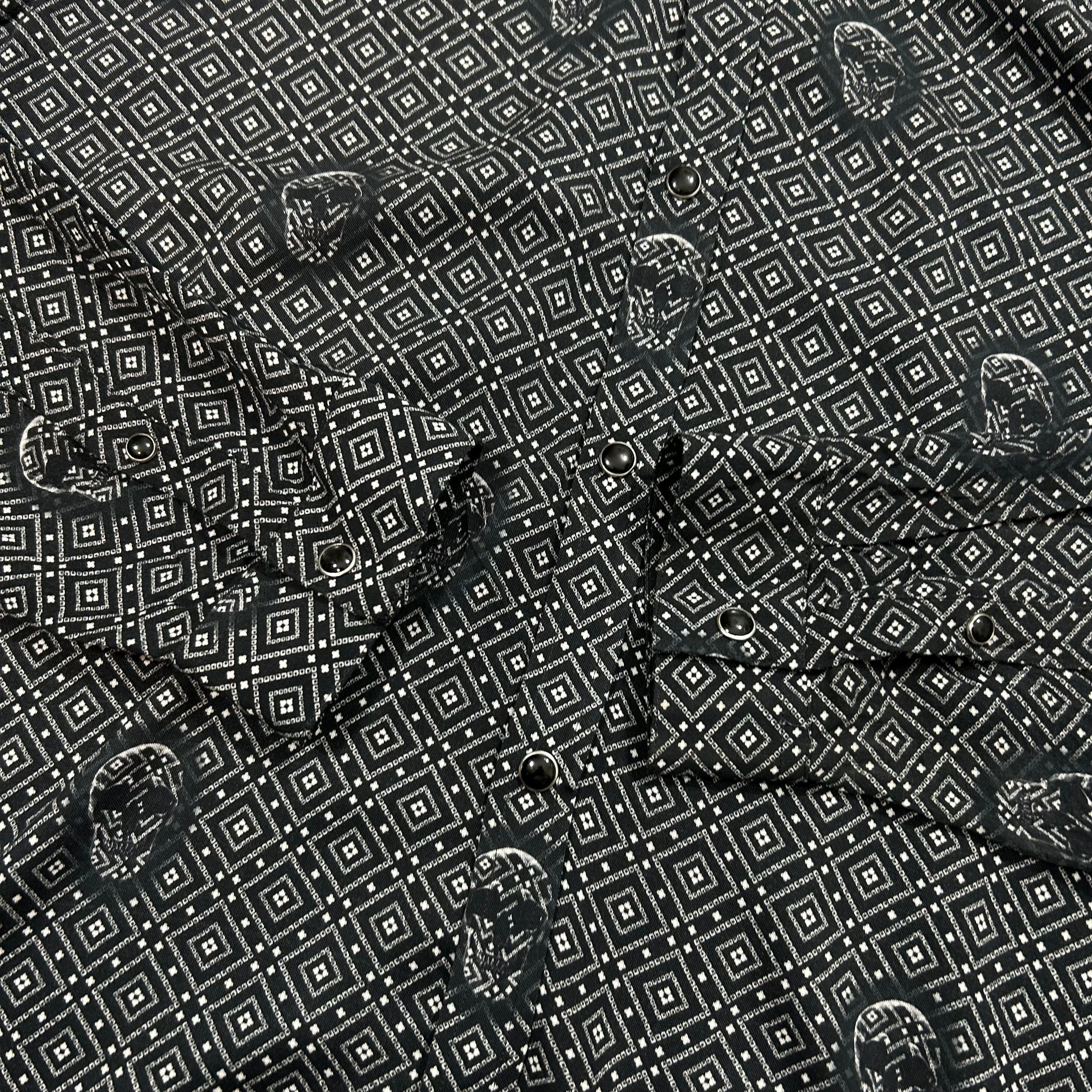 The Kooples The Kooples Black Viscose Skull Pattern Shirt Men's Size L Size US L / EU 52-54 / 3 - 5 Thumbnail