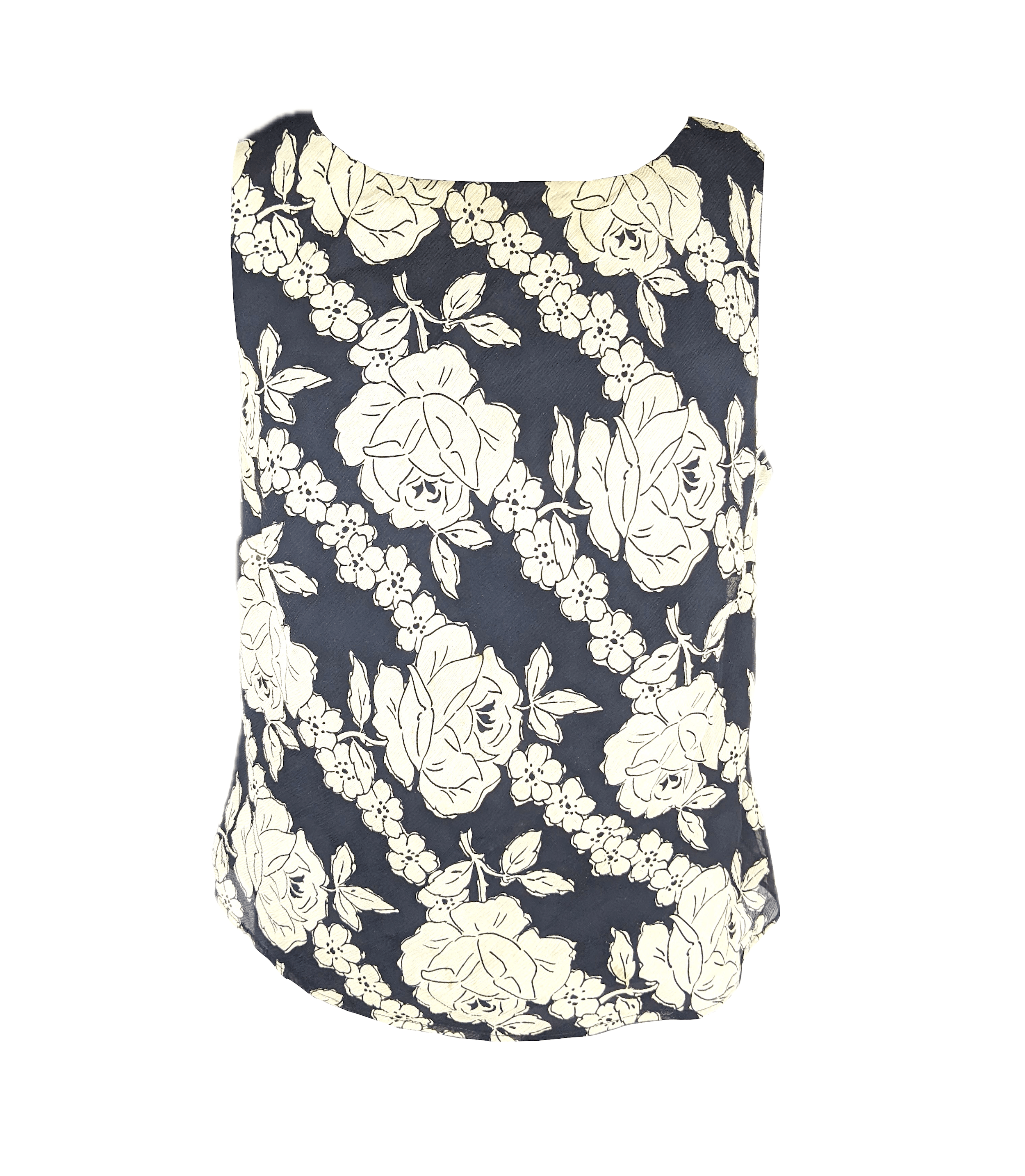 Ann Taylor Ann Taylor Silk Sleeveless Floral Blouse Size XL / US 12-14 / IT 48-50 - 2 Thumbnail