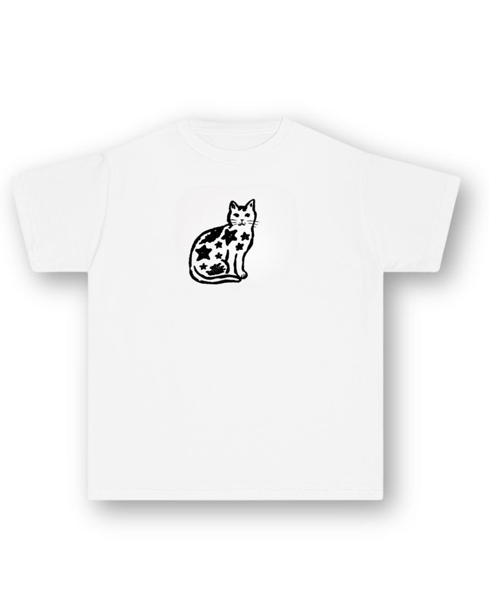 Other Cat Star Print Baby Tee – Trendy Y2K Crop Top Size M / US 6-8 / IT 42-44 - 1 Thumbnail