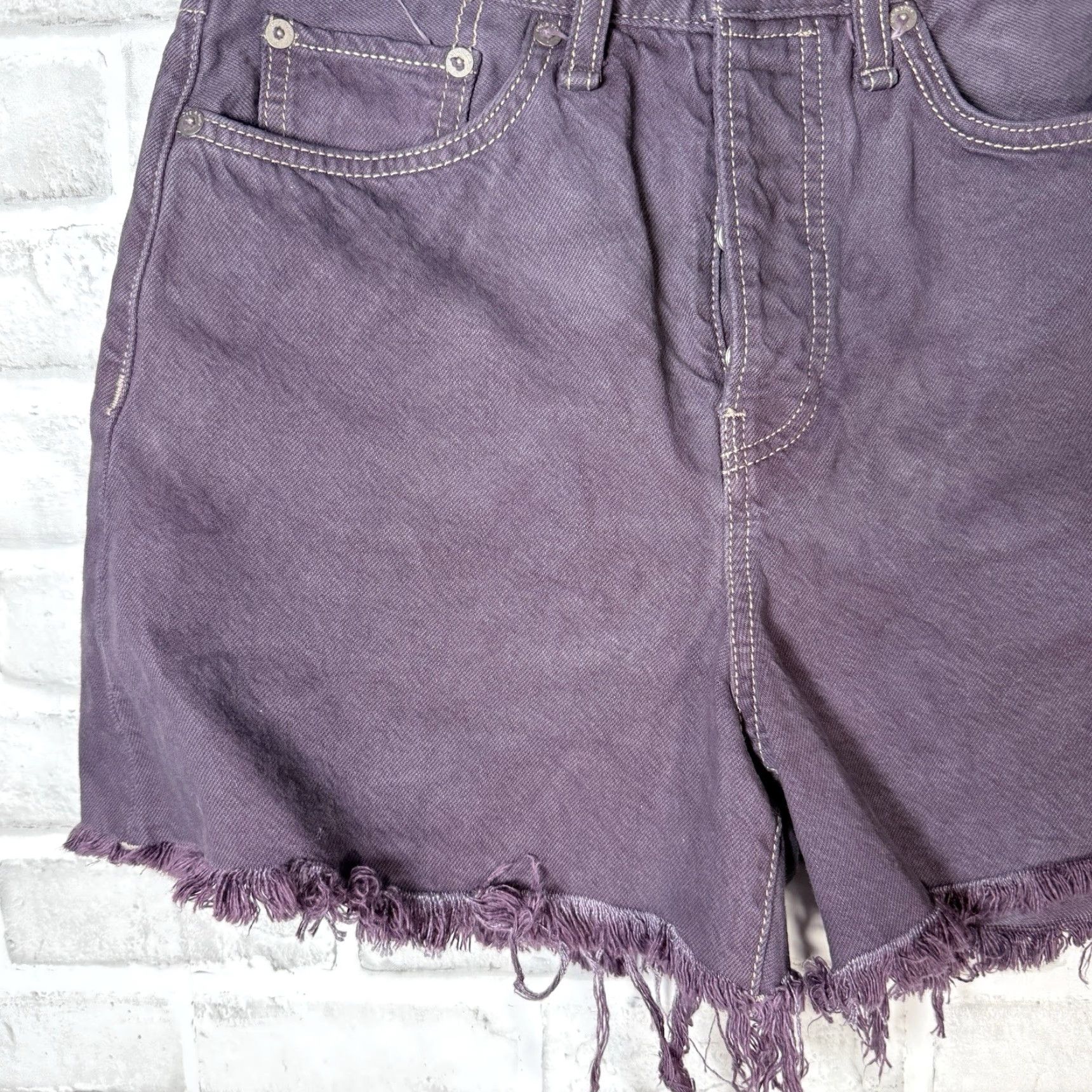 Rag & Bone RAG & BONE Purple Organic Cotton Casual Cut Off Shorts Womens Size 26 Size 26" / US 2 / IT 38 - 3 Thumbnail