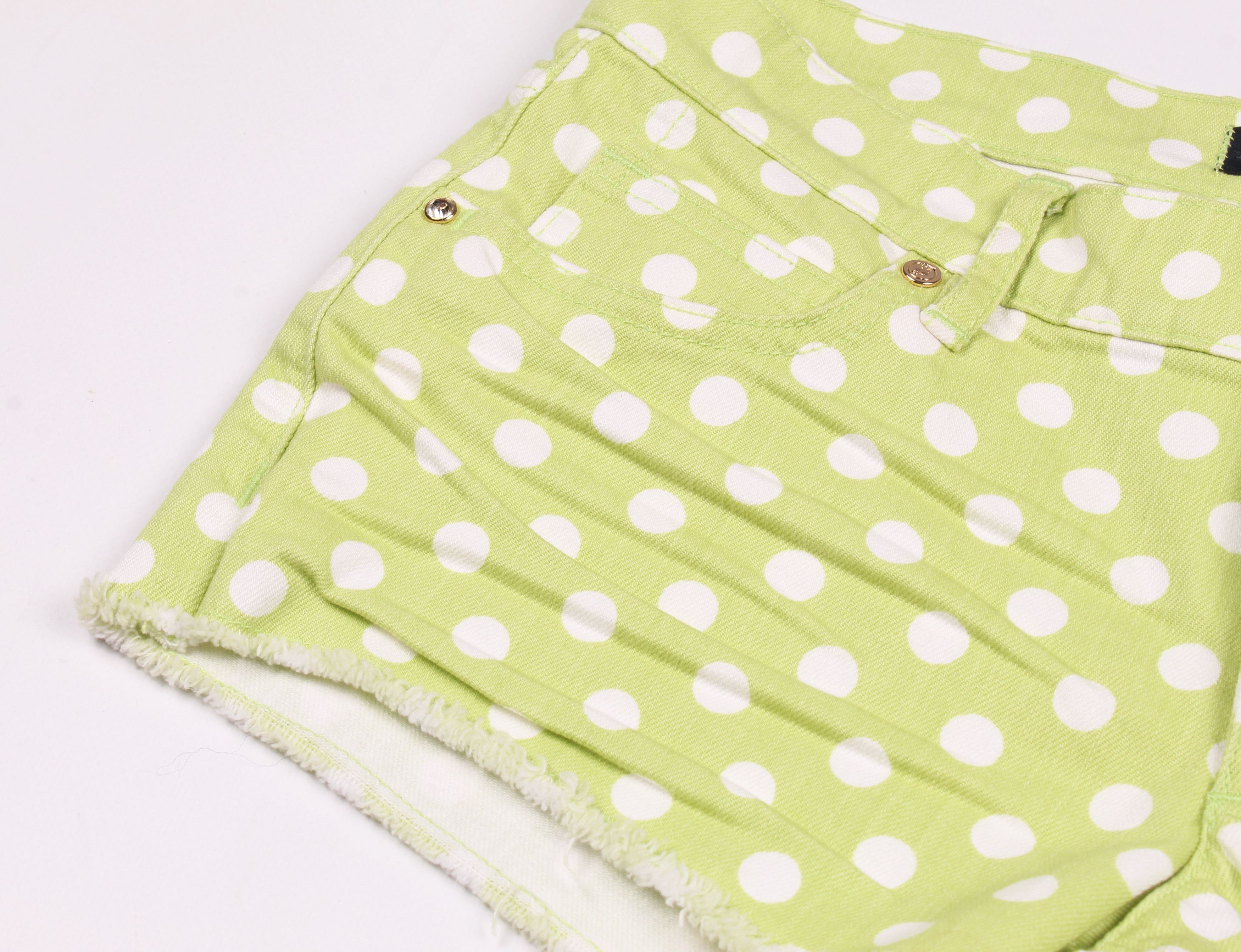 Juicy Couture × Vintage Juicy Couture Vintage Y2K Polka Dot Lemongrass Shorts Size 28" / US 6 / IT 42 - 4 Thumbnail