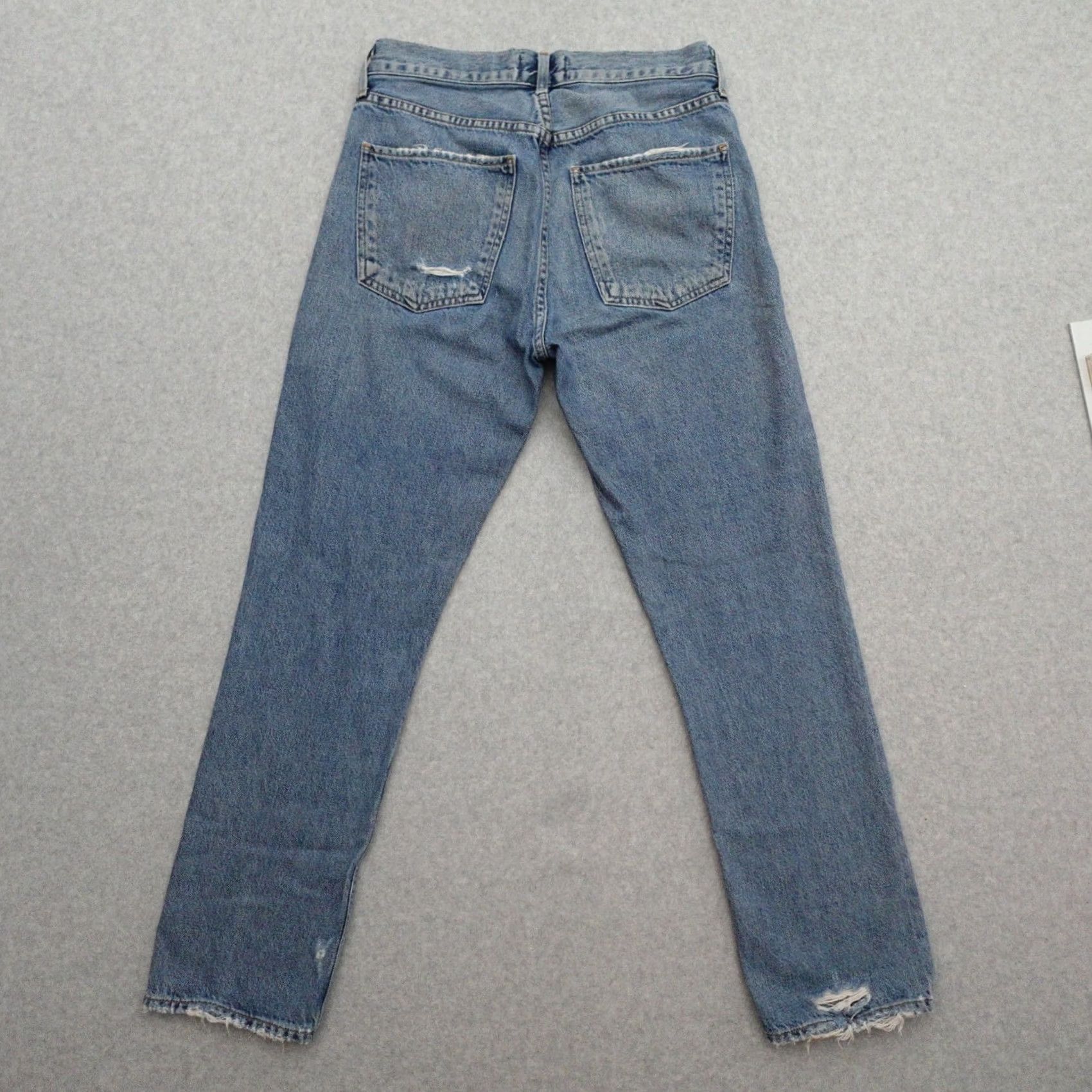 Agolde AGOLDE Jeans Women's 25x26 Distressed Button Fly Blue Casual Boyfriend Denim Shaped Fit Womens Size 42" / US 20 - 2 Thumbnail