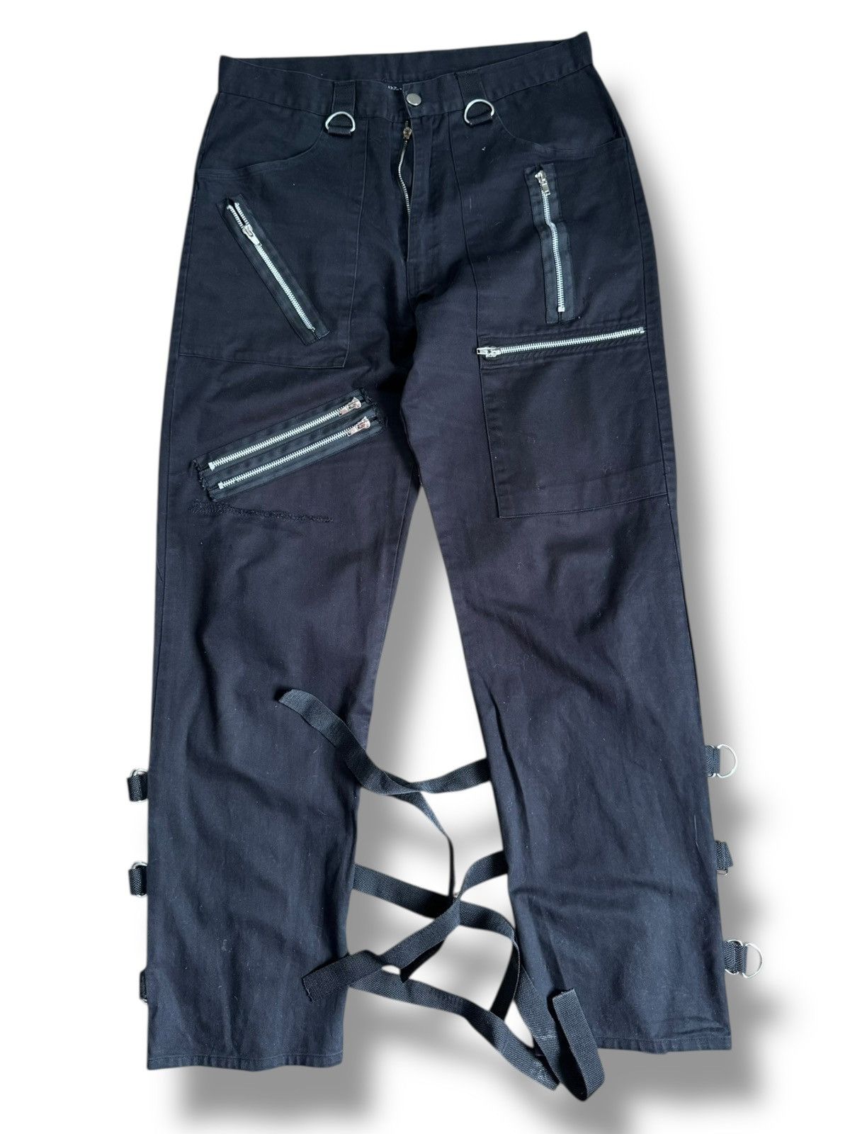 Japanese Brand Vintage Multi Pocket Flared Pants Jeans Size US 31 - 1 Thumbnail