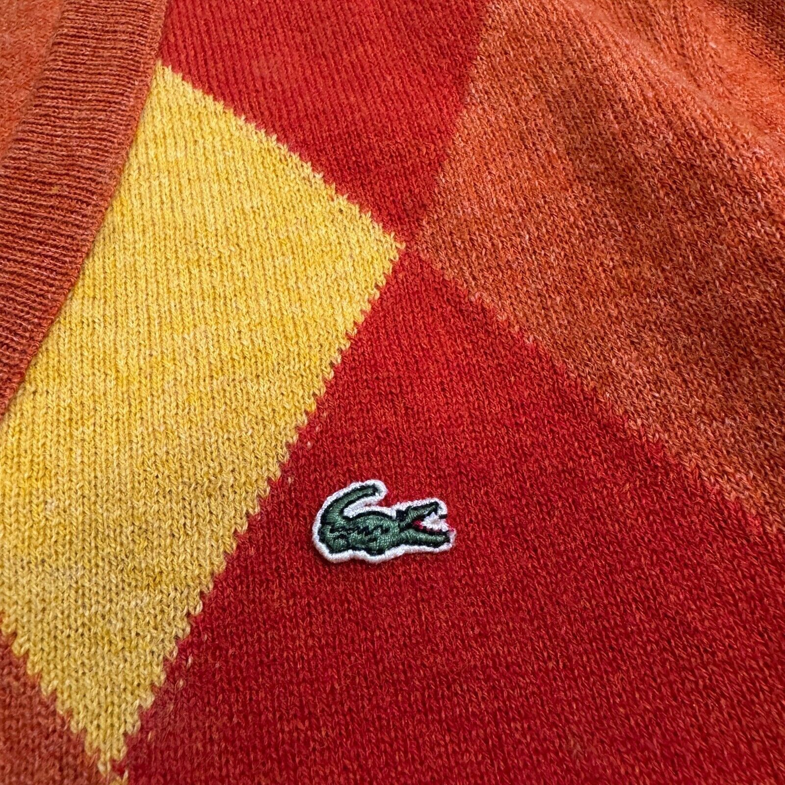 Lacoste × Vintage Vintage Lacoste Unisex Orange Yellow Red Wool Sweater Size S Size US S / EU 44-46 / 1 - 6 Thumbnail