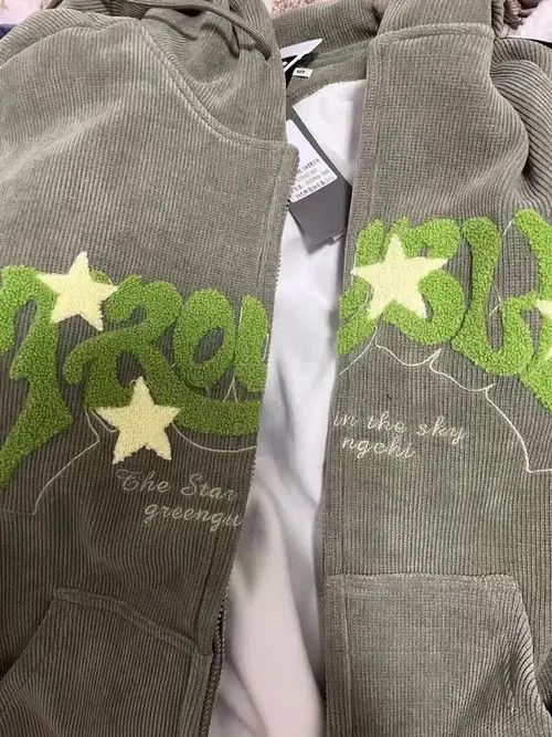 Other Letter Embroidery Zip-Up Hoodies Women Men Size ONE SIZE - 4 Thumbnail