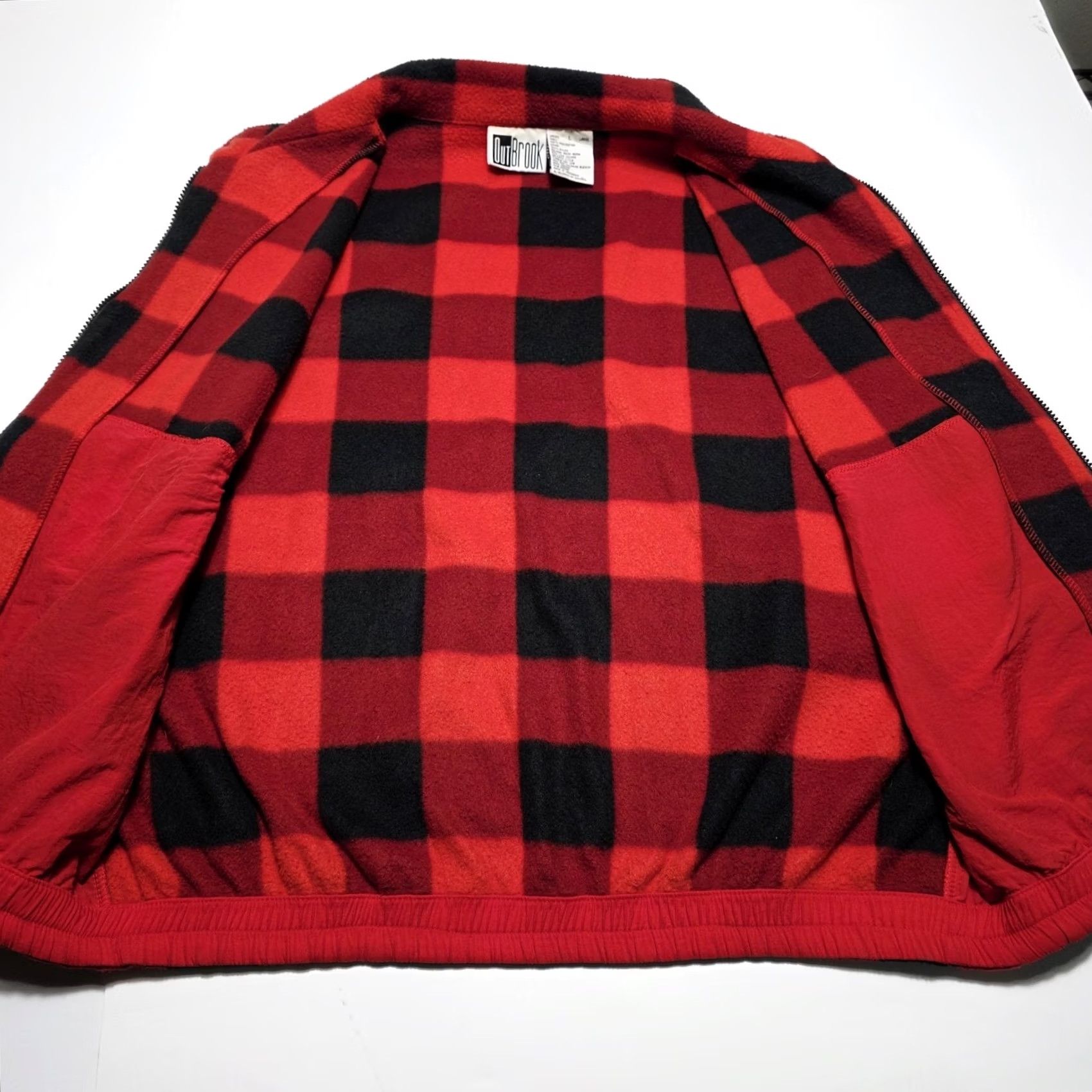Vintage VINTAGE OutBrook Buffalo Plaid Fleece Vest Women's L Red Full Zipper Short Jacket/Coat? Size L / US 10 / IT 46 - 3 Thumbnail