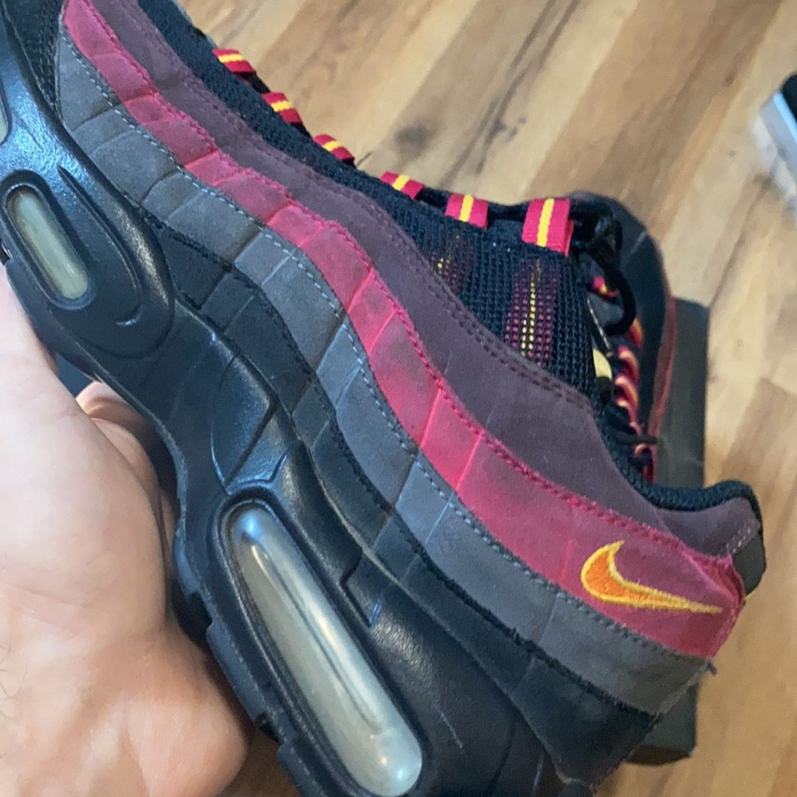 Nike 2014 Nike air max 95 Black Tuscan Rust Laser Orange Size US 9.5 / EU 42-43 - 11 Thumbnail