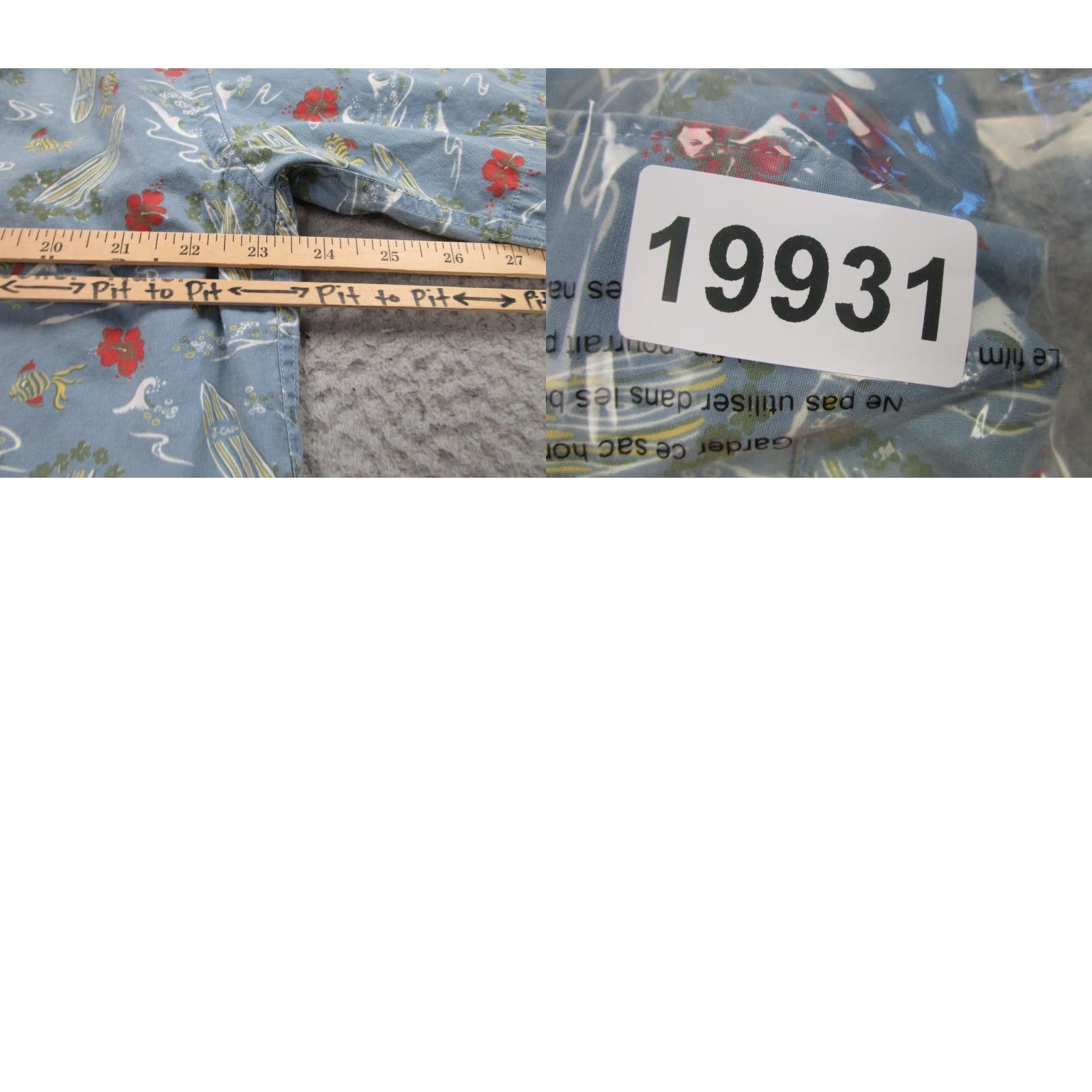 J.Crew VINTAGE J.CREW Shirt Mens Medium Blue Hawaiian Surfboard Fish Floral Print Button Up Size US M / EU 48-50 / 2 - 8 Thumbnail