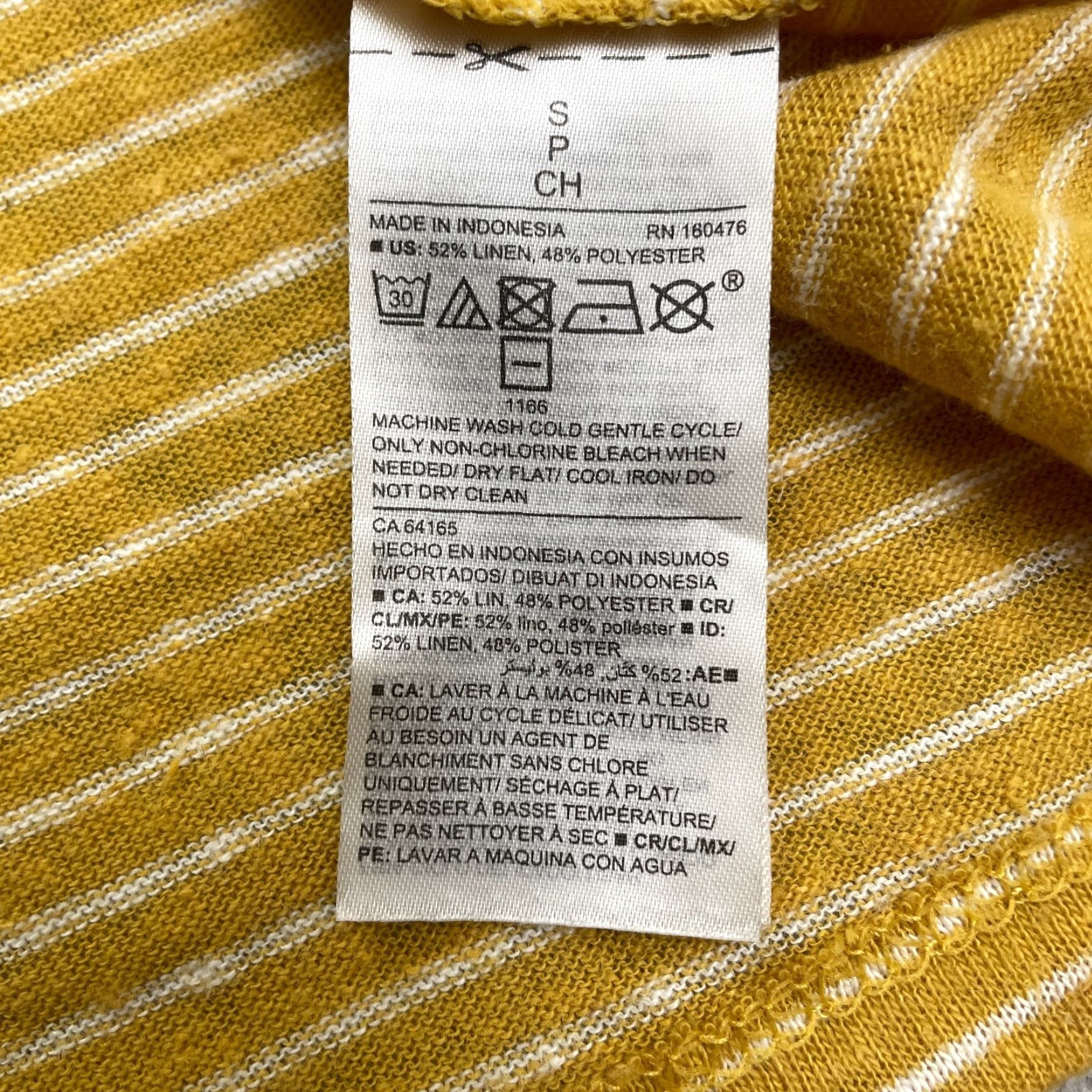 Old Navy Old Navy Linen Blend Relaxed Fit Tank Womens Small Golden Yellow Striped Size S / US 4 / IT 40 - 7 Thumbnail