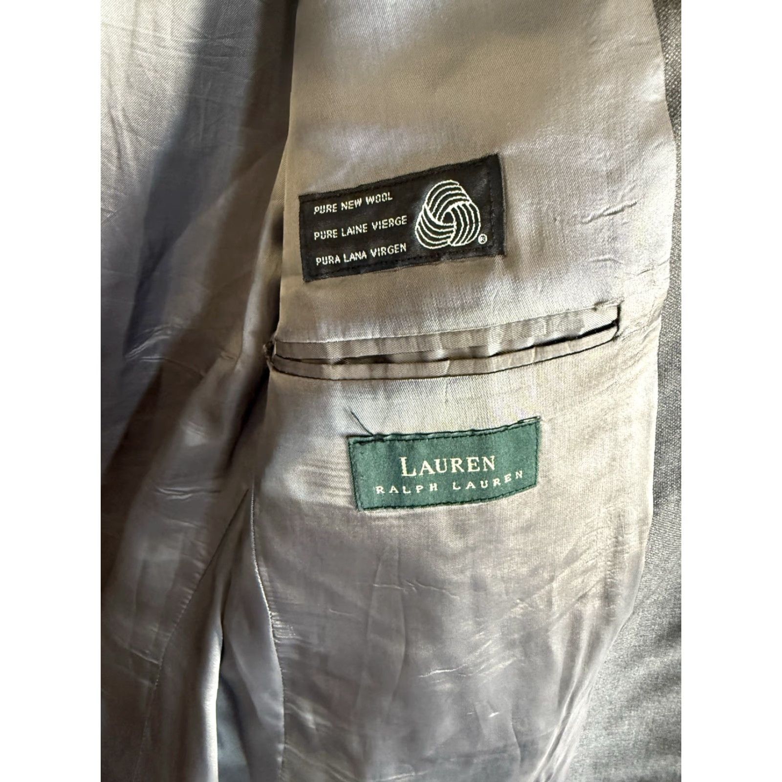 Ralph Lauren Lauren Ralph Lauren Blazer Wool Gray Mens 46R Macys Size 46R - 3 Thumbnail