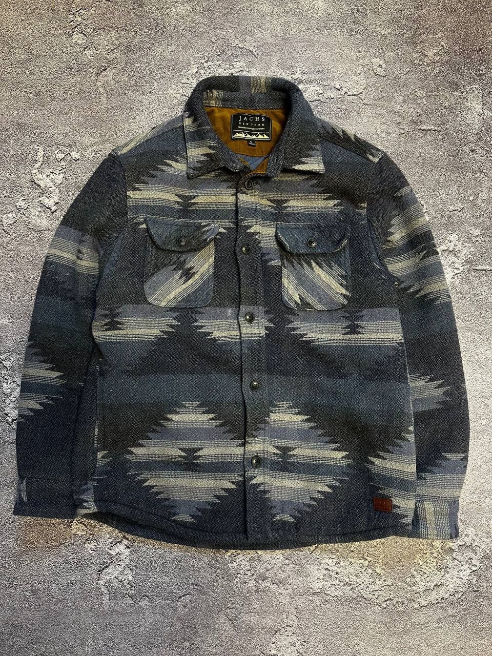 JACHS NY Jachs NY Blue Aztec Outdoor Wool Shirt Jacket Size US M / EU 48-50 / 2 - 1 Thumbnail