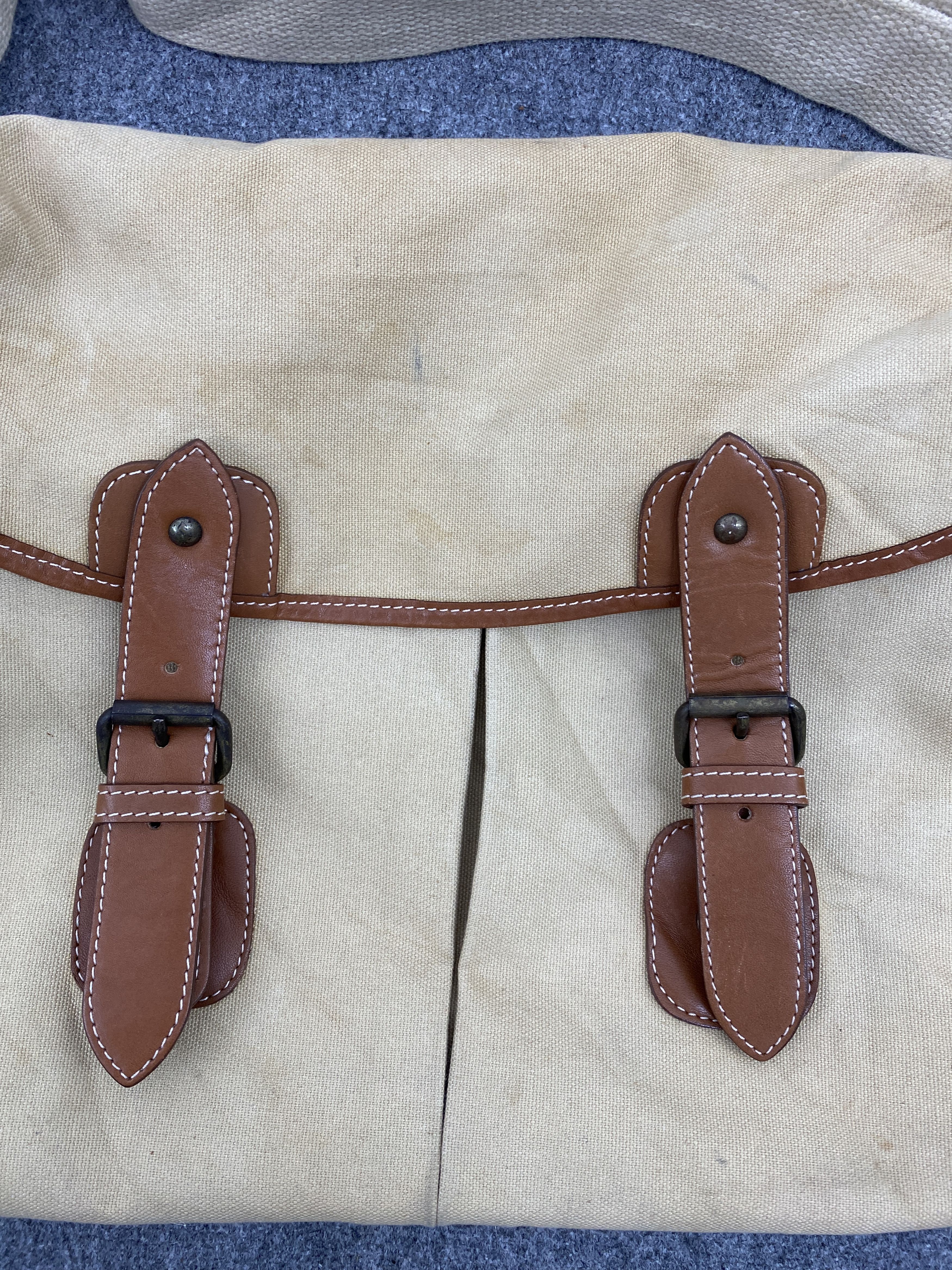 Giordano Vintage Giordano Canvas Leather Sling Bag BG0116 Size ONE SIZE - 7 Thumbnail