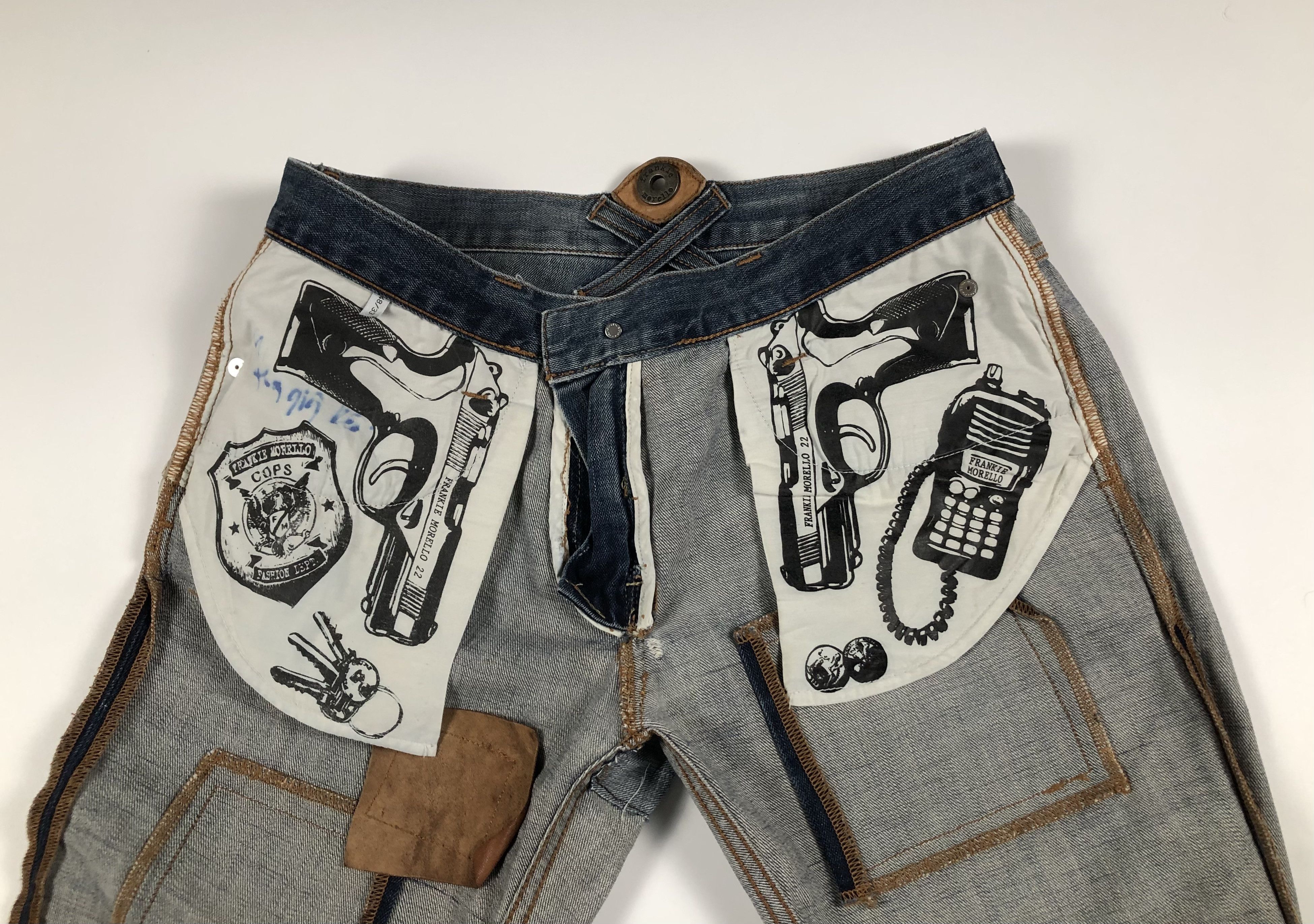 Frankie Morello Frankie Morello Leather Patches Vulcano Super Skinny Jeans Size US 32 / EU 48 - 8 Thumbnail