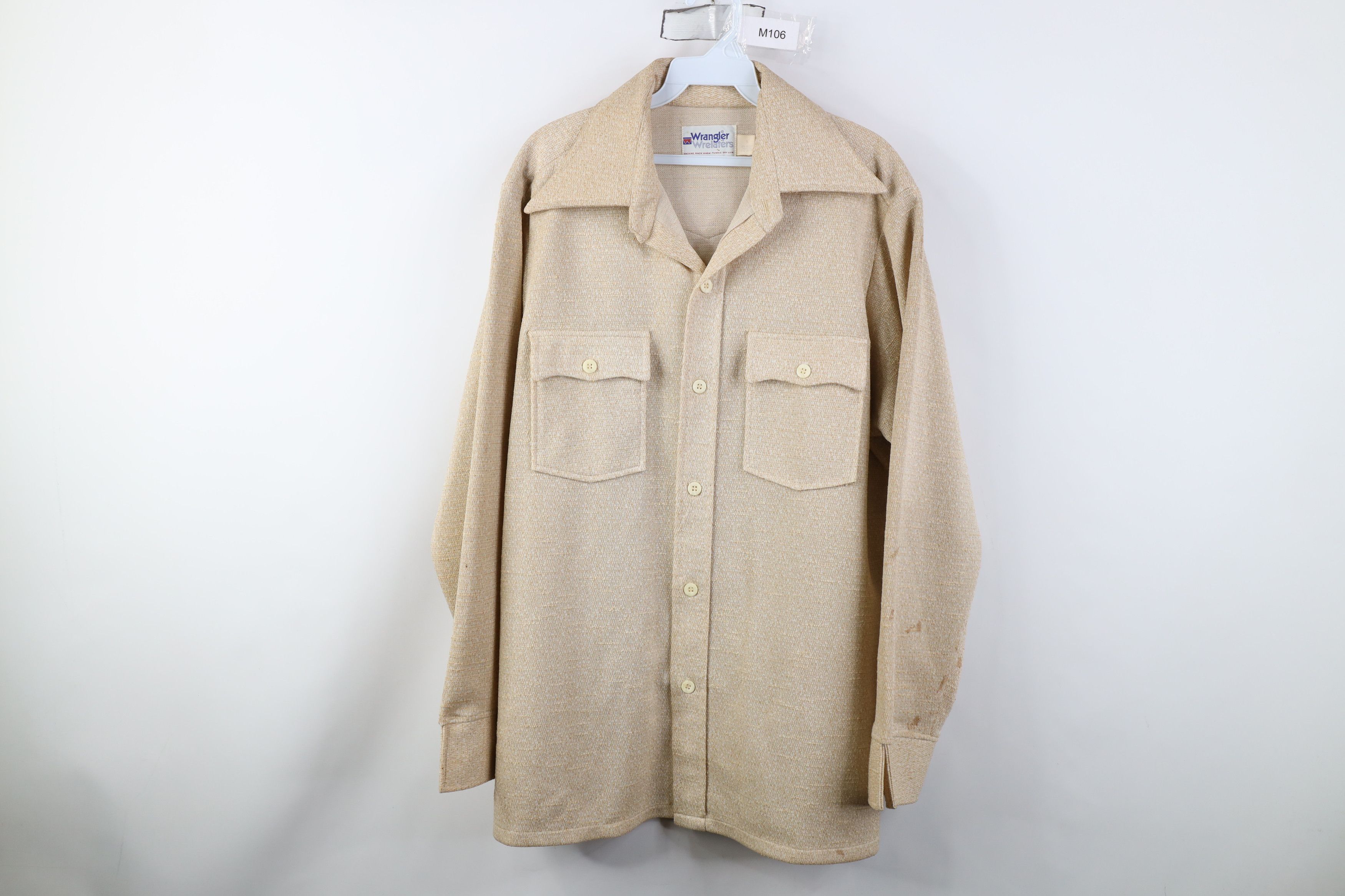 Wrangler Vintage 70s Wrangler Button Shirt Jacket Jac Shirt USA Size US L / EU 52-54 / 3 - 1 Thumbnail