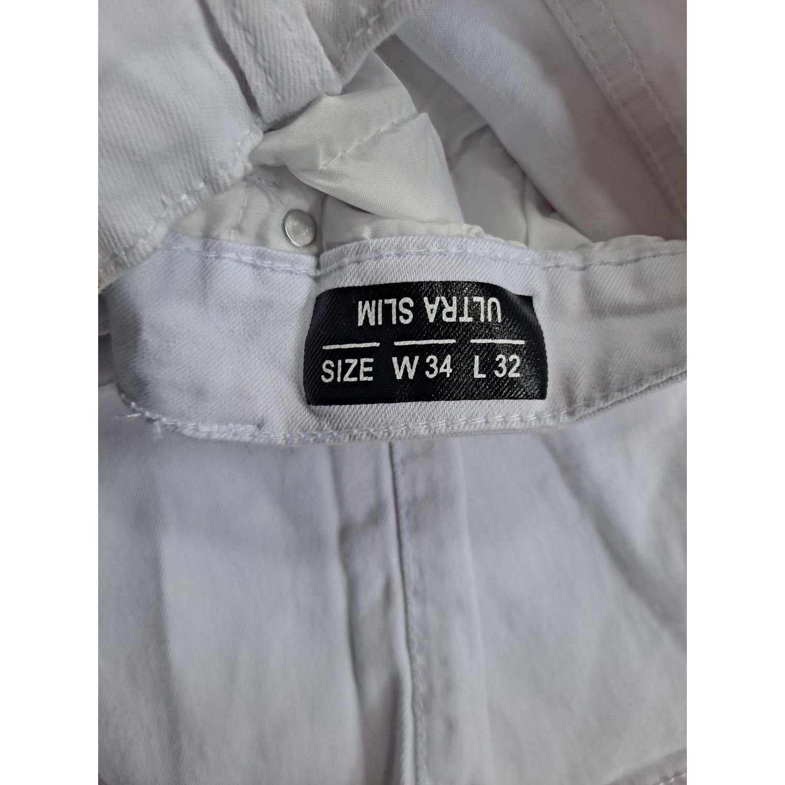 Other Argonaut Distressed White Ultra Slim Jeans Size 34x32 Size US 34 / EU 50 - 5 Thumbnail