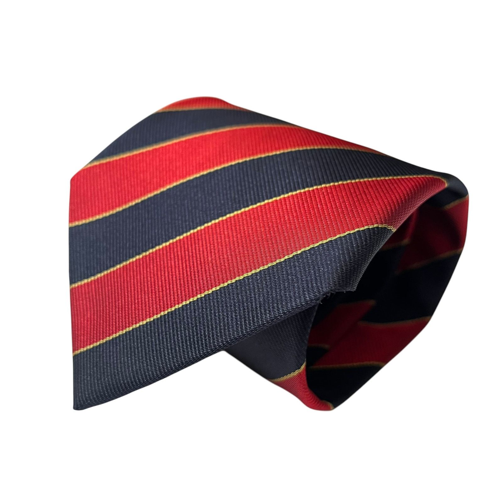 Ermenegildo Zegna Ermenegildo Zegna Regimental Striped Red Navy Blue Silk Tie Size ONE SIZE - 1 Thumbnail