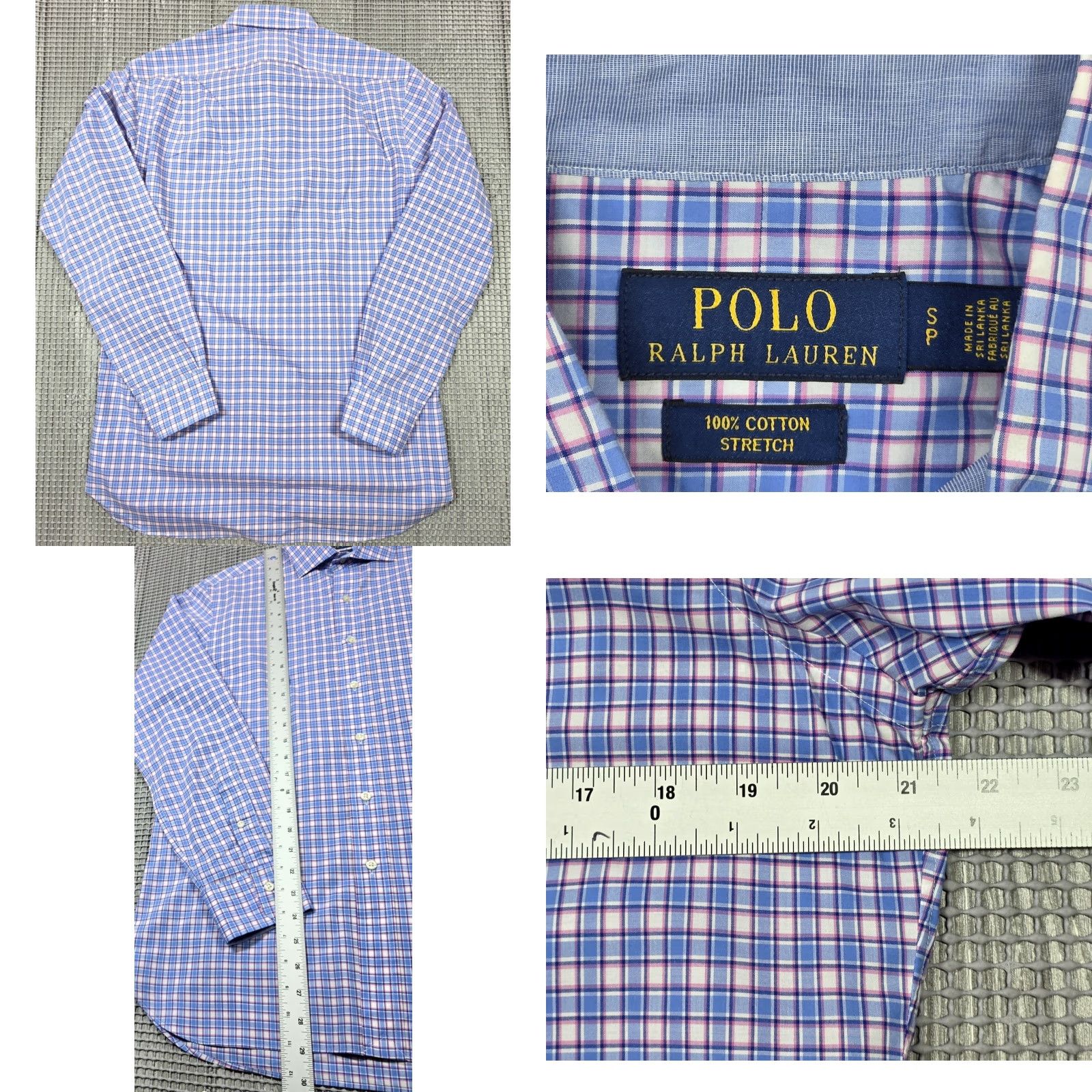 Polo Ralph Lauren Polo Ralph Lauren Button-Up Shirt S Cotton Stretch Blue Pink Check Long Sleeve Mens Regular Size S Size US S / EU 44-46 / 1 - 8 Thumbnail