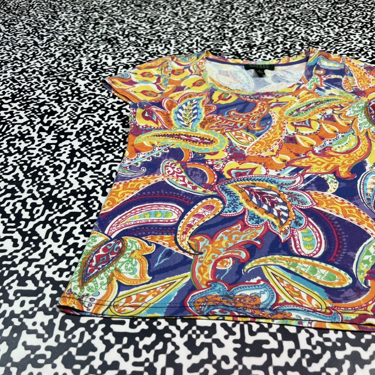 Lauren Ralph Lauren Vintage Y2K Lauren Ralph Lauren Art Luxury Floral T-shirt Size S / US 4 / IT 40 - 9 Thumbnail