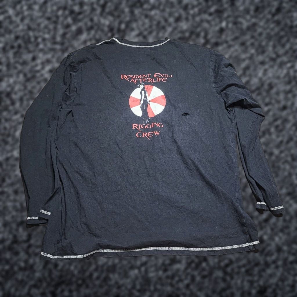 VINTAGE Resident Evil Afterlife Logo T-Shirt Men 2XL Black Horror Movie Game Graphic