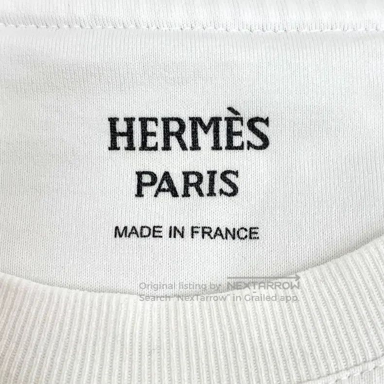 Hermes Hermes White pocket embroidered cotton short-sleeved T-shi Size XS / US 0-2 / IT 36-38 - 5 Thumbnail