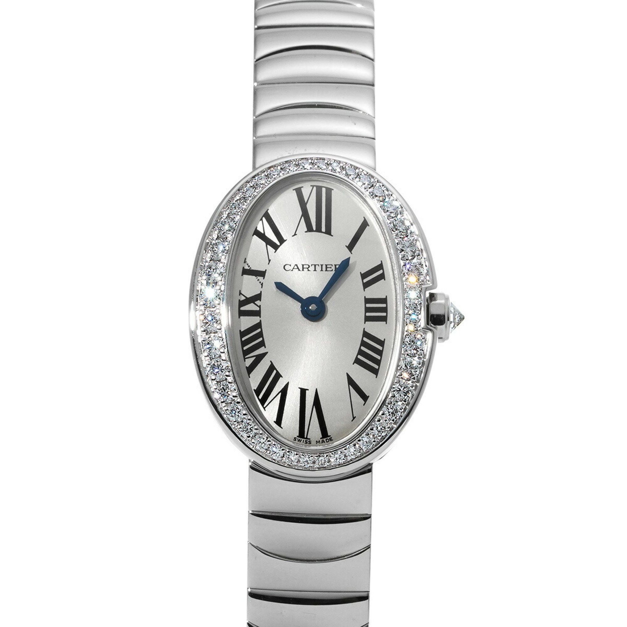 Cartier Mini Baignoire Wb520025 Silver Ladies Watch Quartz in White, Women's