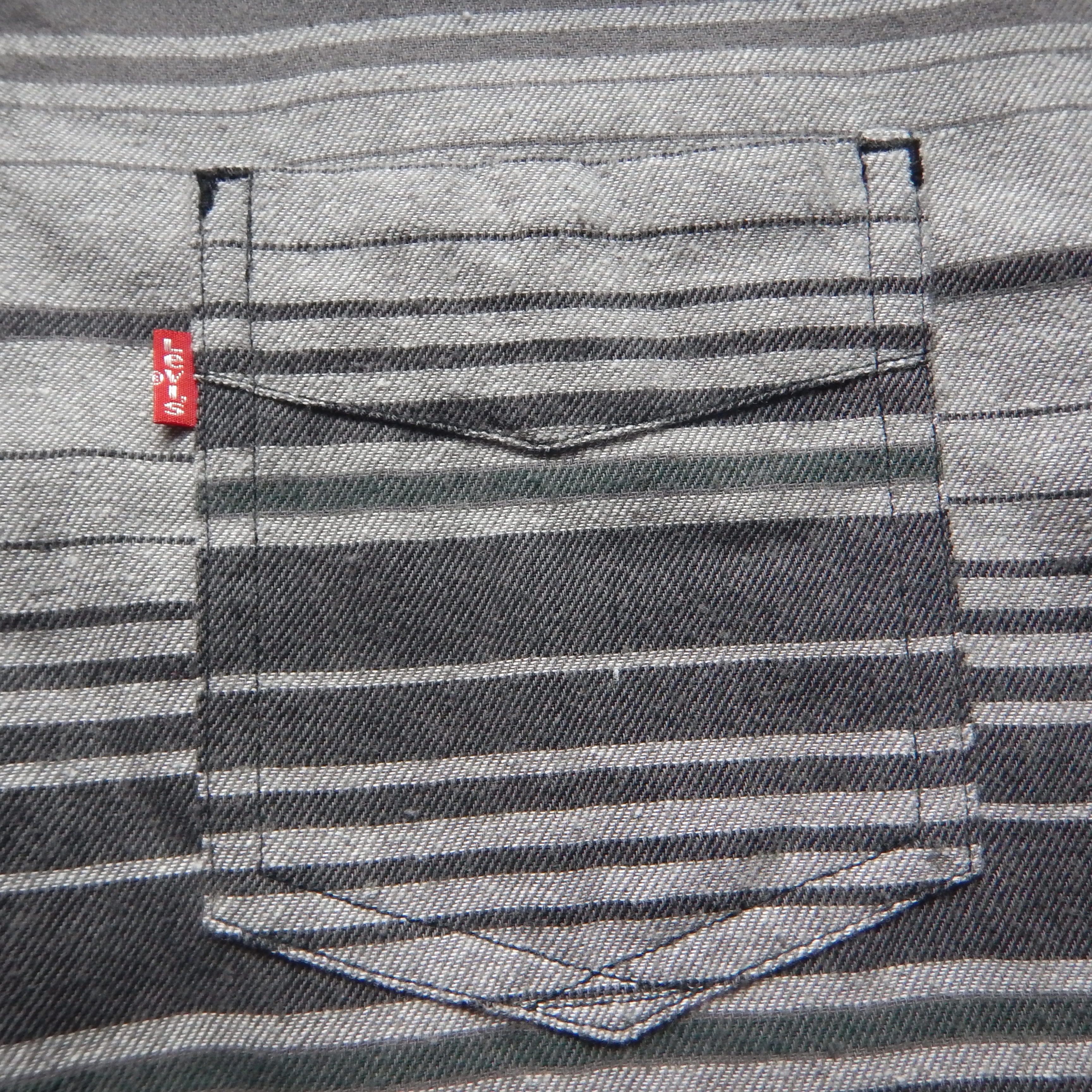 Levi's Levis Gray Horizontal Striped Light Flannel Button Shirt Size US L / EU 52-54 / 3 - 3 Thumbnail