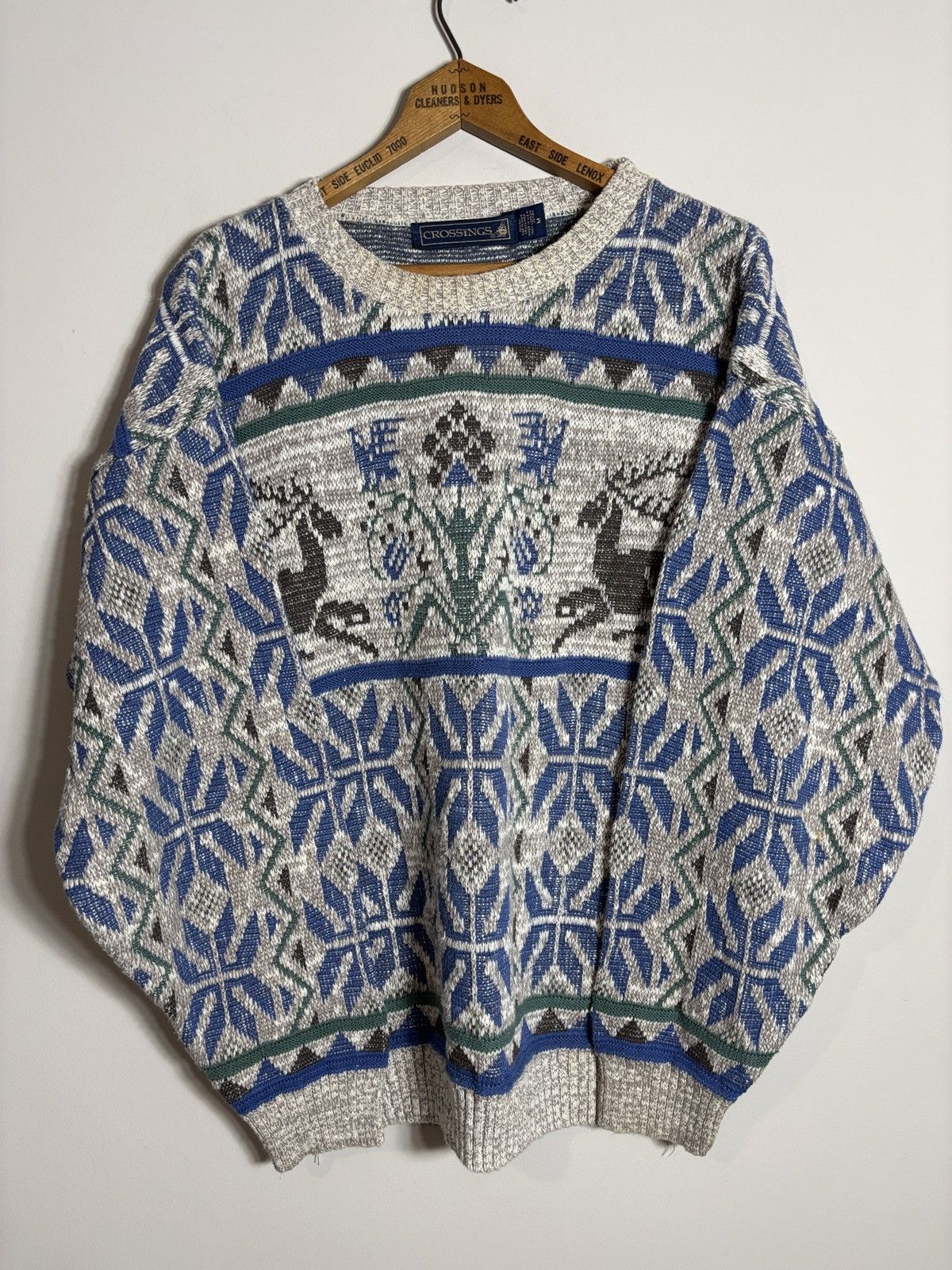 Vintage Vintage Crossings Knit Patterned Deer Sweater Medium Cotton Size US M / EU 48-50 / 2 - 1 Thumbnail