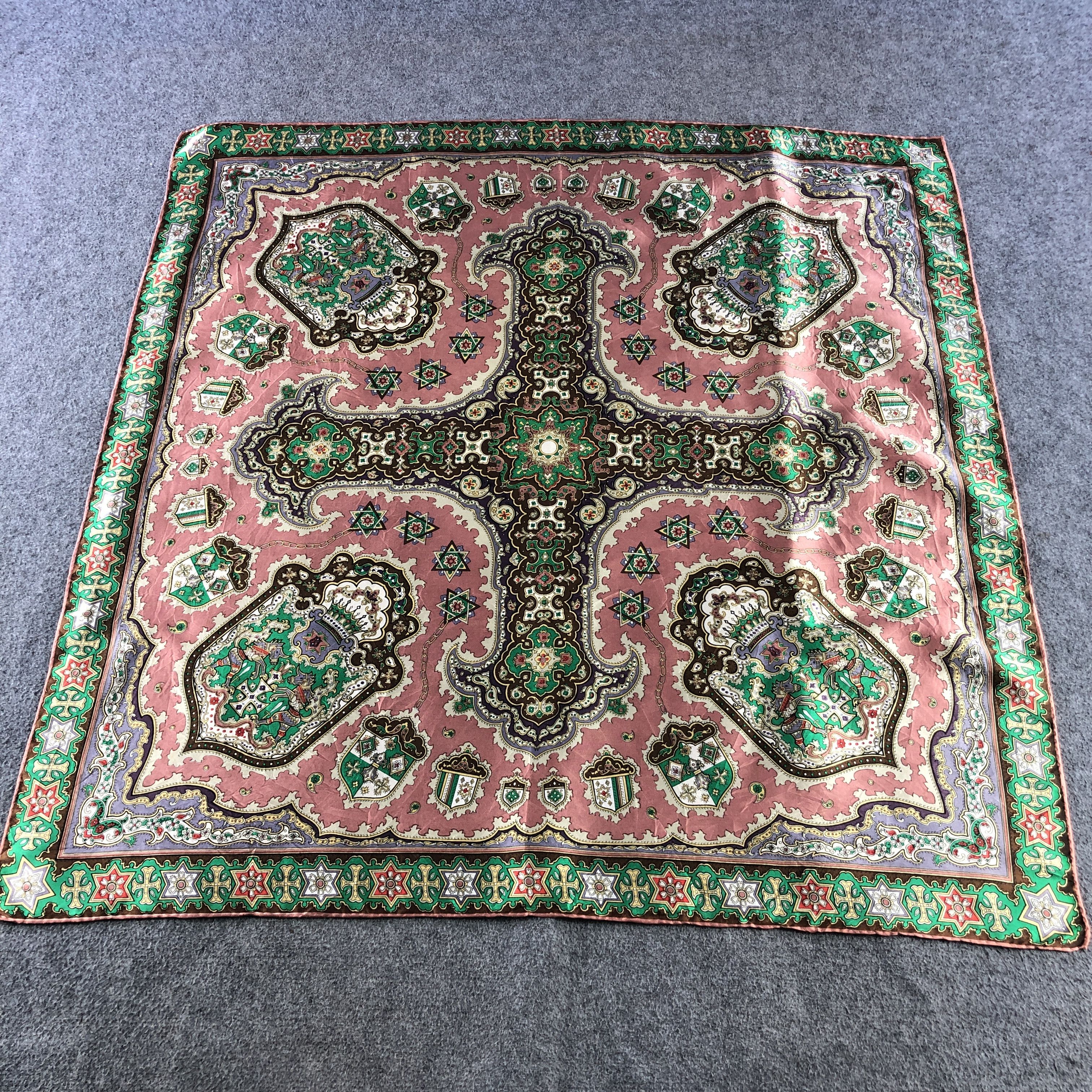 Vintage Vintage Luxury Paisley Hand Rolled Silk Scarf M1316 Size ONE SIZE - 2 Thumbnail
