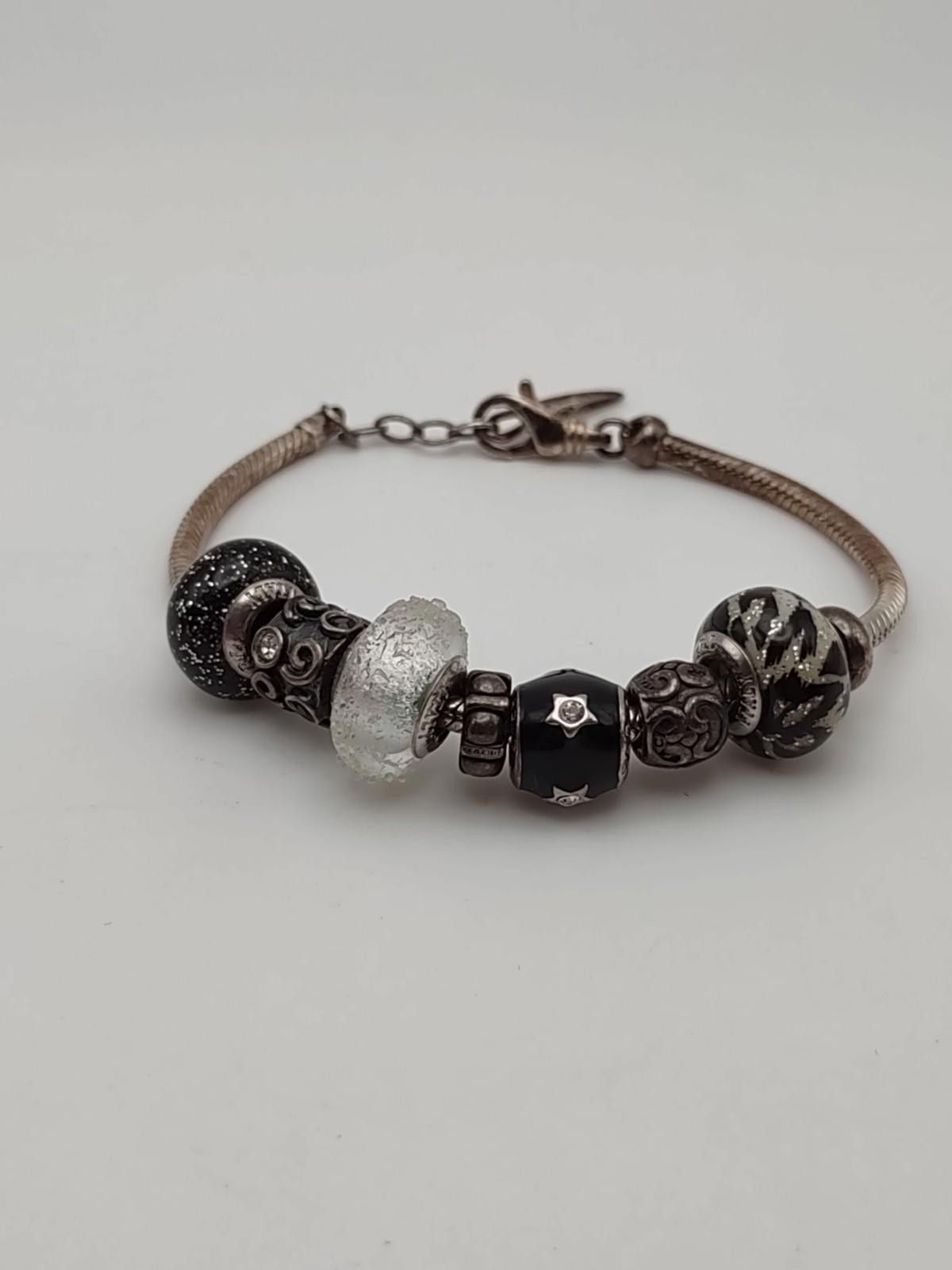 Bacco Bucci Bacio Italy 925 Charm Bracelet Murano Glass 8” Size ONE SIZE - 1 Thumbnail