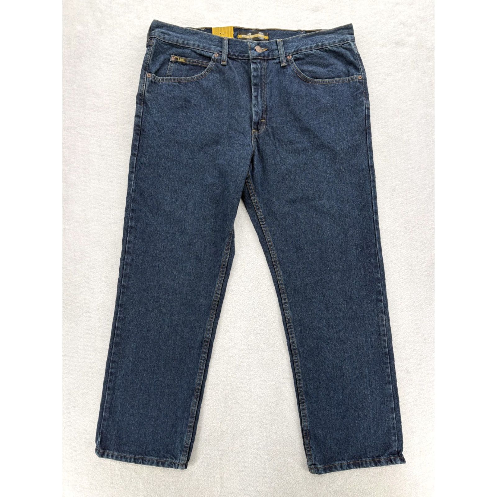 Lee Lee Regular Fit Jeans Mens 38x30 Blue Dark Wash Denim Straight Leg NWT Casual Size US 38 / EU 54 - 2 Thumbnail