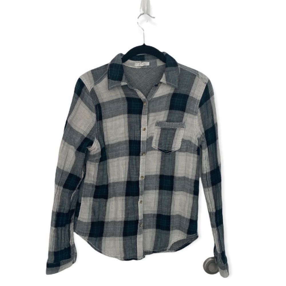 Other Maurices S Black White Plaid Flannel Button Down Shirt Soft Size S / US 4 / IT 40 - 1 Thumbnail