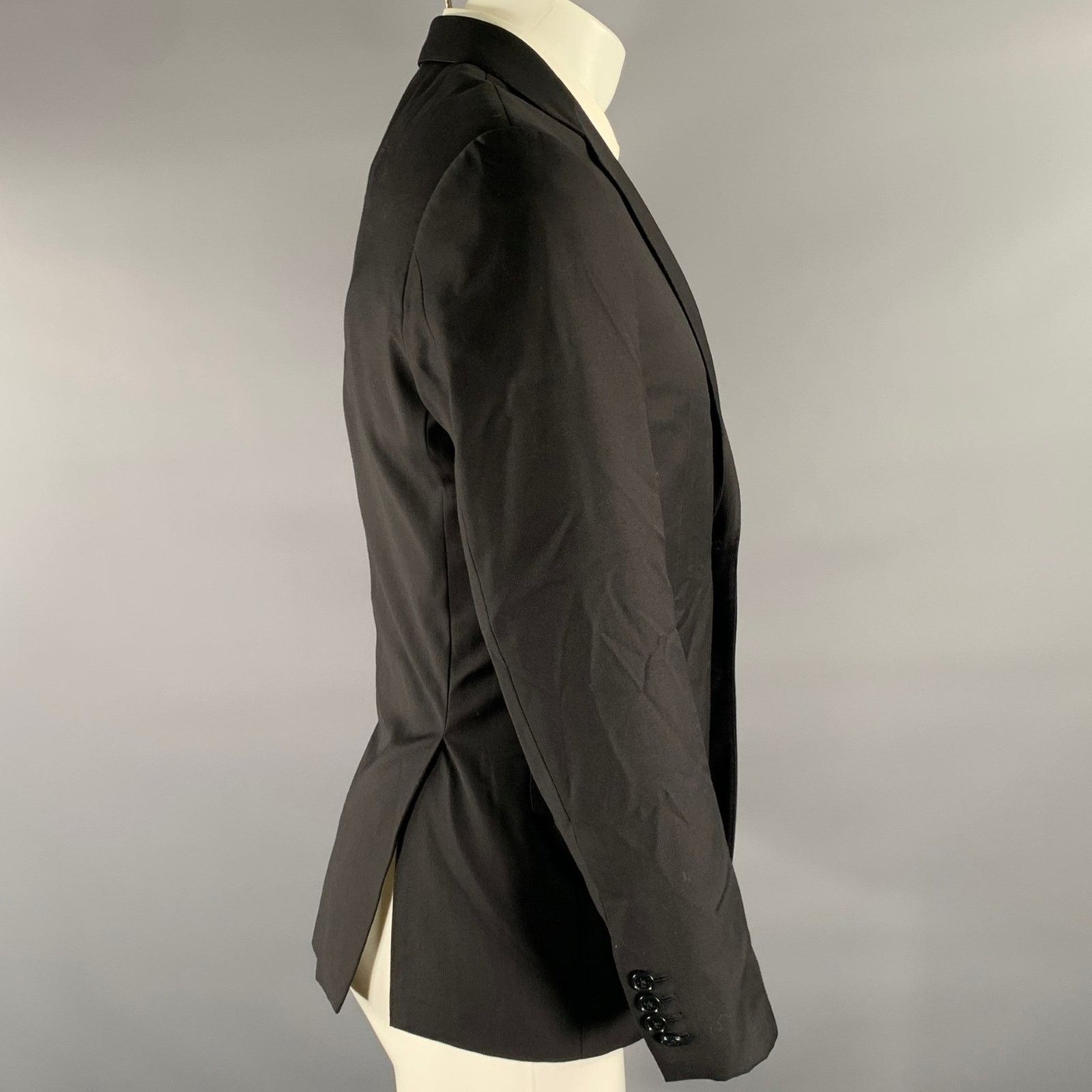 Emporio Armani EMPORIO ARMANI Size 38 Black Wool Notch Lapel Sport Coat Size 38R - 3 Thumbnail