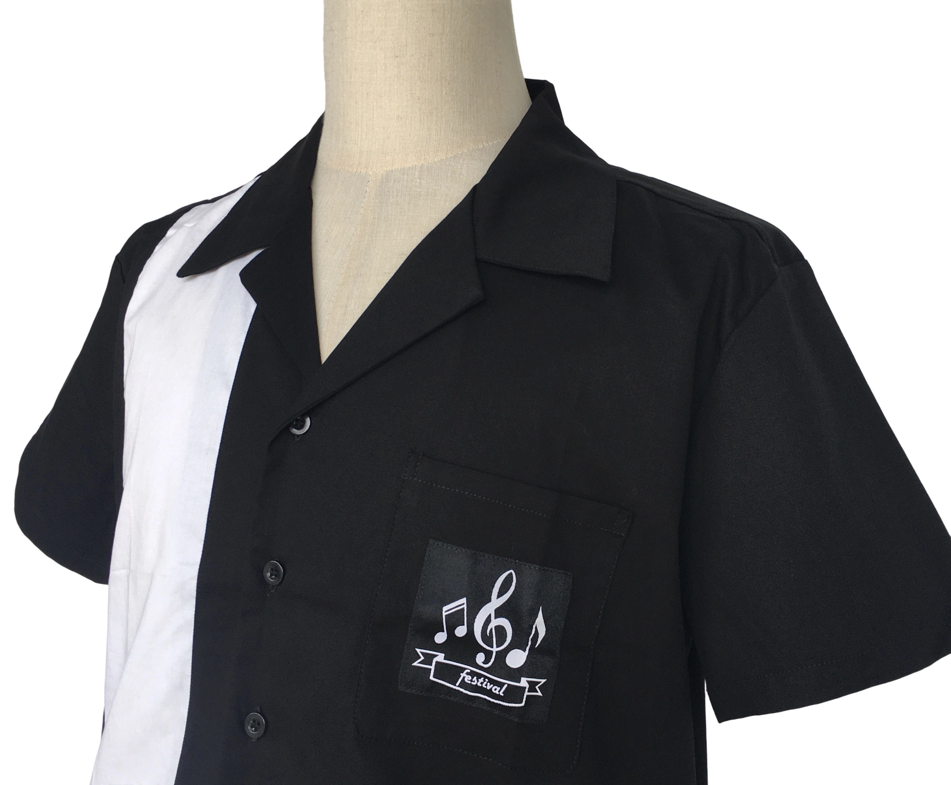 Other Black Men Shirts Patch Pocket White Panel Vintage Style Size US L / EU 52-54 / 3 - 5 Thumbnail
