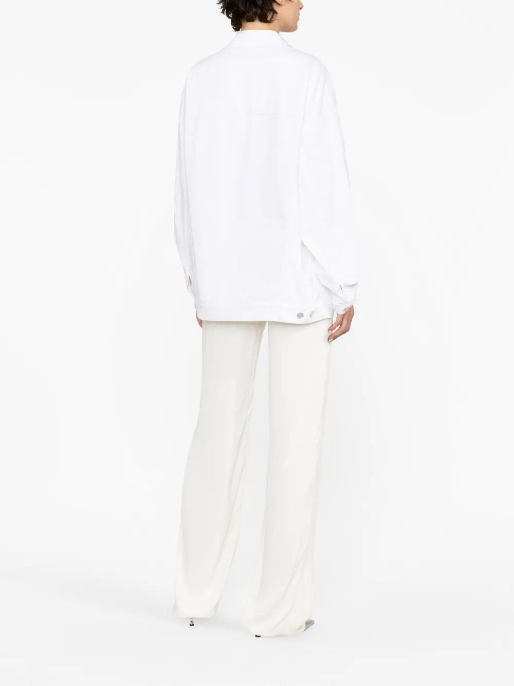 Givenchy o1w1db10325 Oversize Denim Jacket in White Size XS / US 0-2 / IT 36-38 - 3 Thumbnail