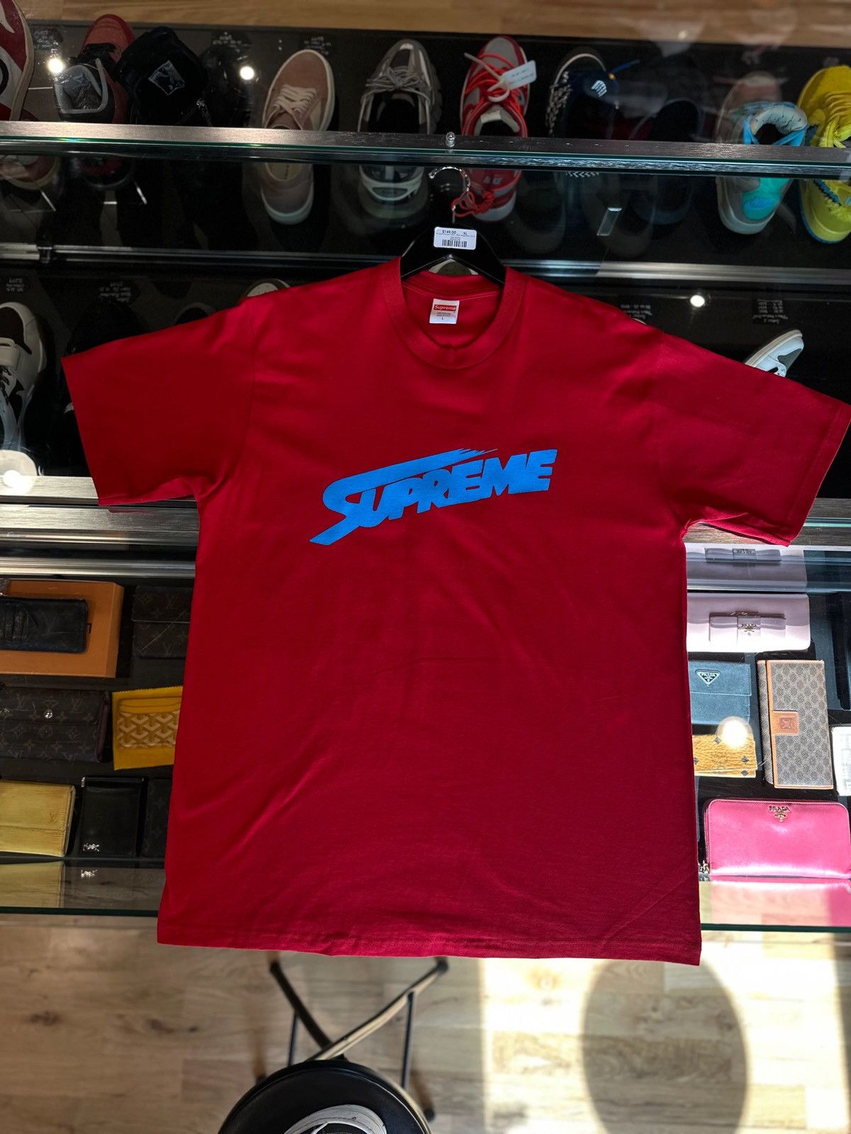 Supreme Supreme Red Blue Logo Tee DS Size Large Size US L / EU 52-54 / 3 - 1 Preview