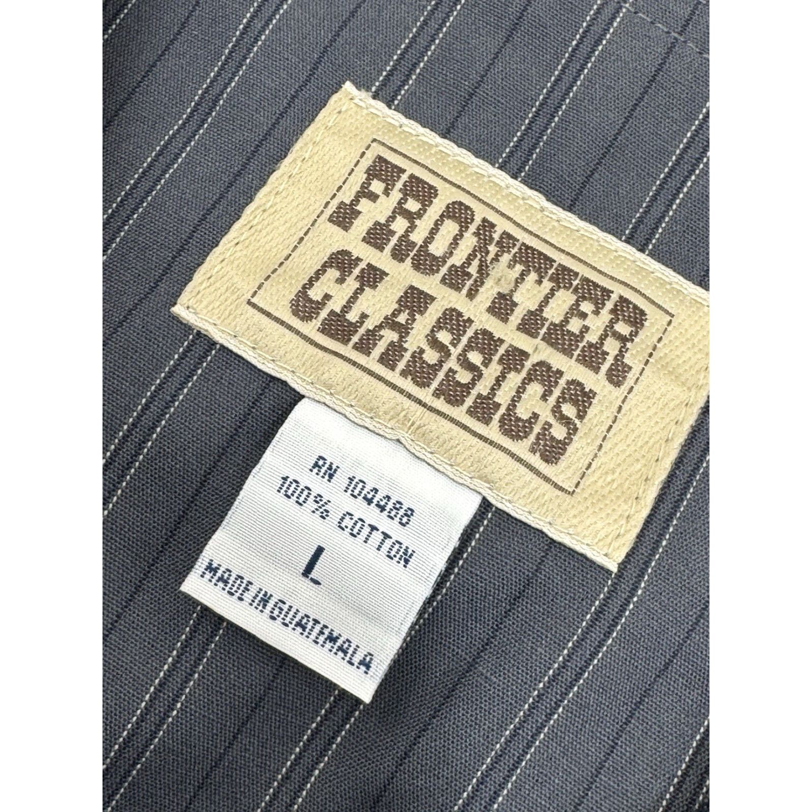 Vintage Frontier Classics Vest Striped Mens L Western Waistcoat - MINT, Cotton, Blue / Beige, Frontiers, Western, Vest, Men, Size L, Regular Fit Size US L / EU 52-54 / 3 - 5 Thumbnail