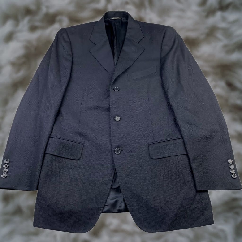 Canali Canali Men's Blazer Blue 3-Button Knit Wool 100% Italy 38R US 48 EU Size 38R - 1 Thumbnail