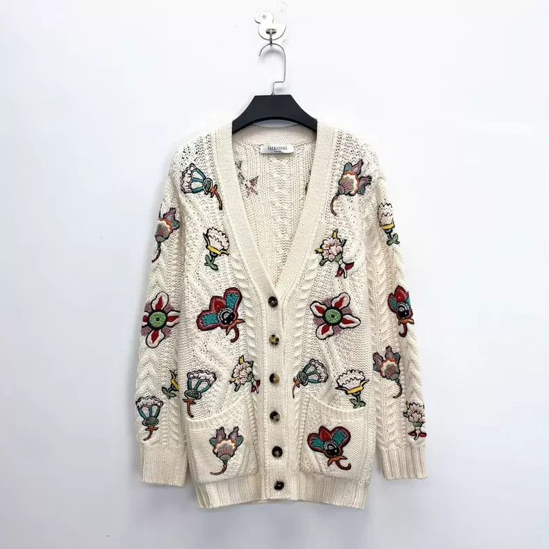 Valentino Valentino Off-white floral butterfly cartoon embroidered l Size XS / US 0-2 / IT 36-38 - 1 Thumbnail