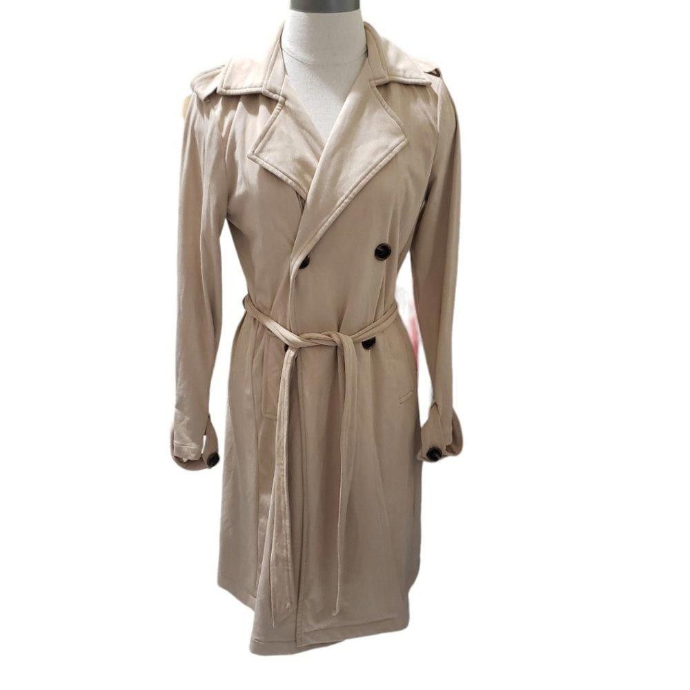 Kendall And Kylie CT818a Kendall + Kylie NWT Beige Faux Suede Trench JAcket M Size M / US 6-8 / IT 42-44 - 1 Thumbnail