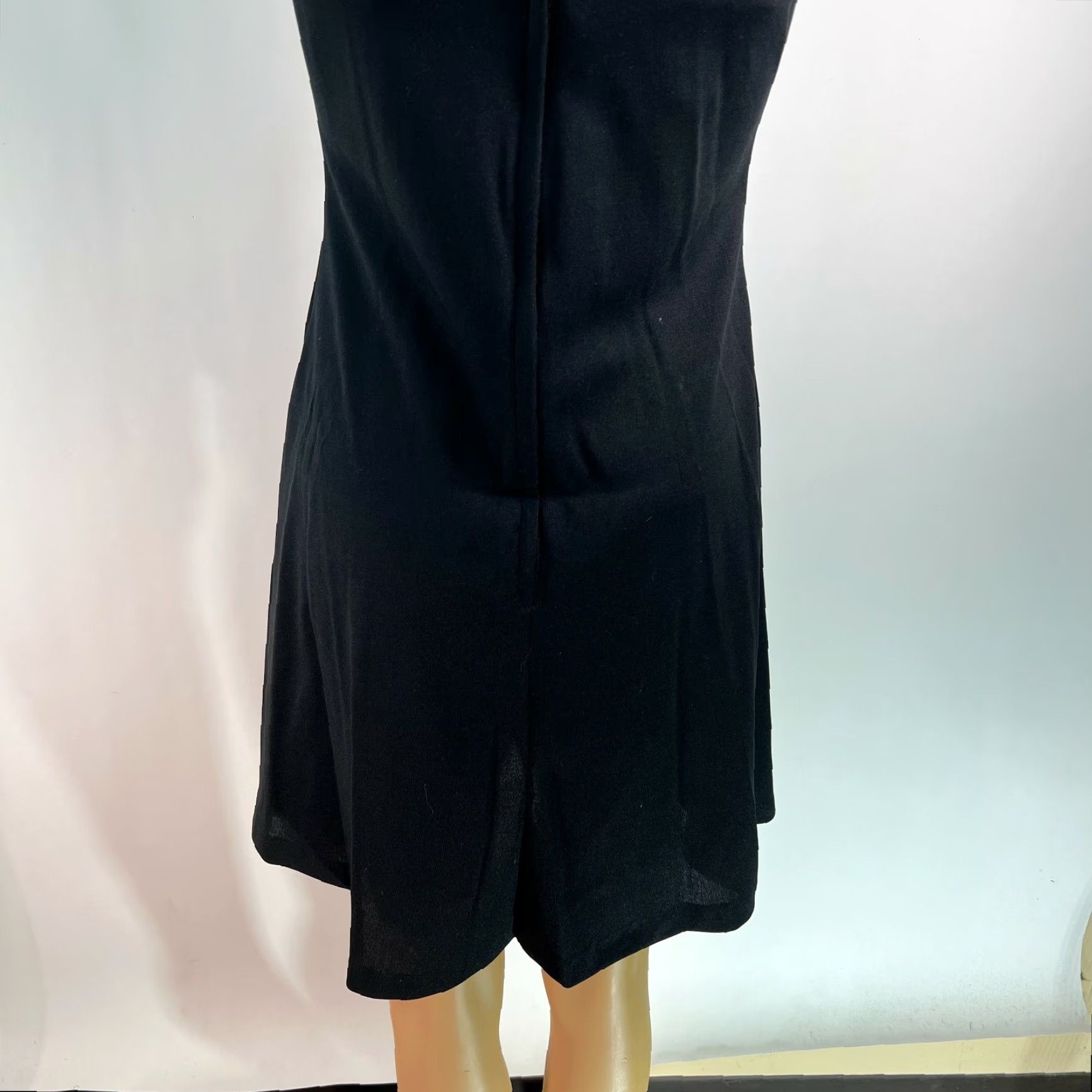 Vintage VTG ILGWU Spaghetti Straps Zipper Rauched Black A Line Mini Dress Womens SZ 9 Size M / US 6-8 / IT 42-44 - 7 Thumbnail