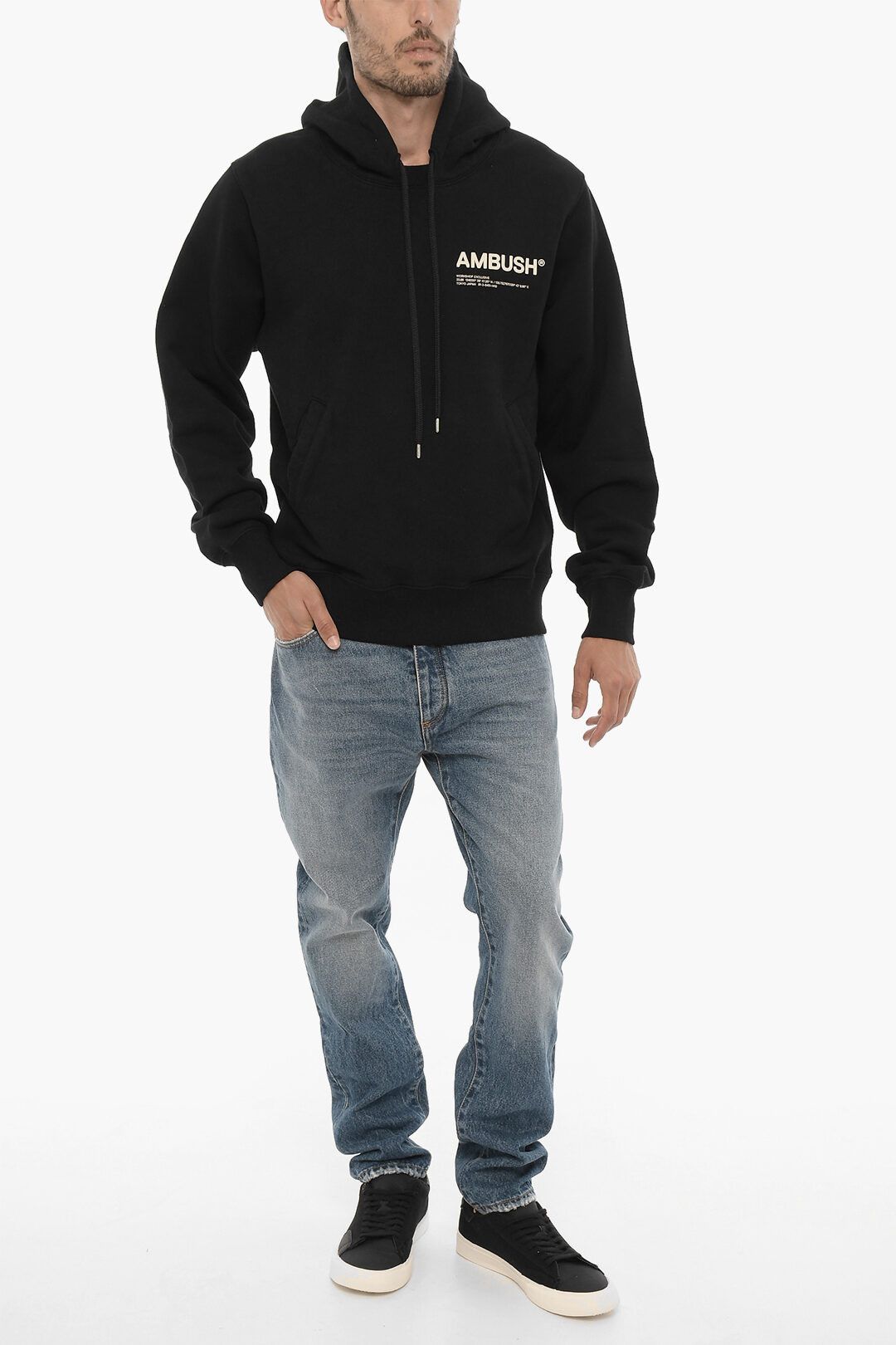 Ambush Design og1mm0925 Fleeced Cotton Hoodies in Black Size US L / EU 52-54 / 3 - 4 Thumbnail